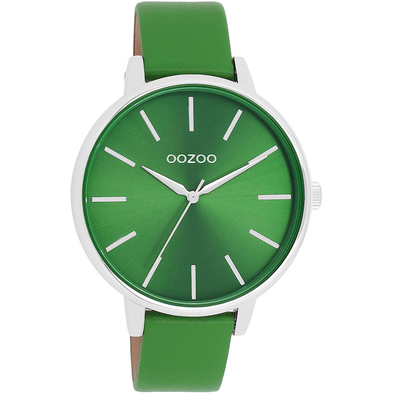 OOZOO Quarzuhr Armbanduhr, Damenuhr, Herrenuhr, Lederarmband grün Auffällige Armbanduhr für Damen