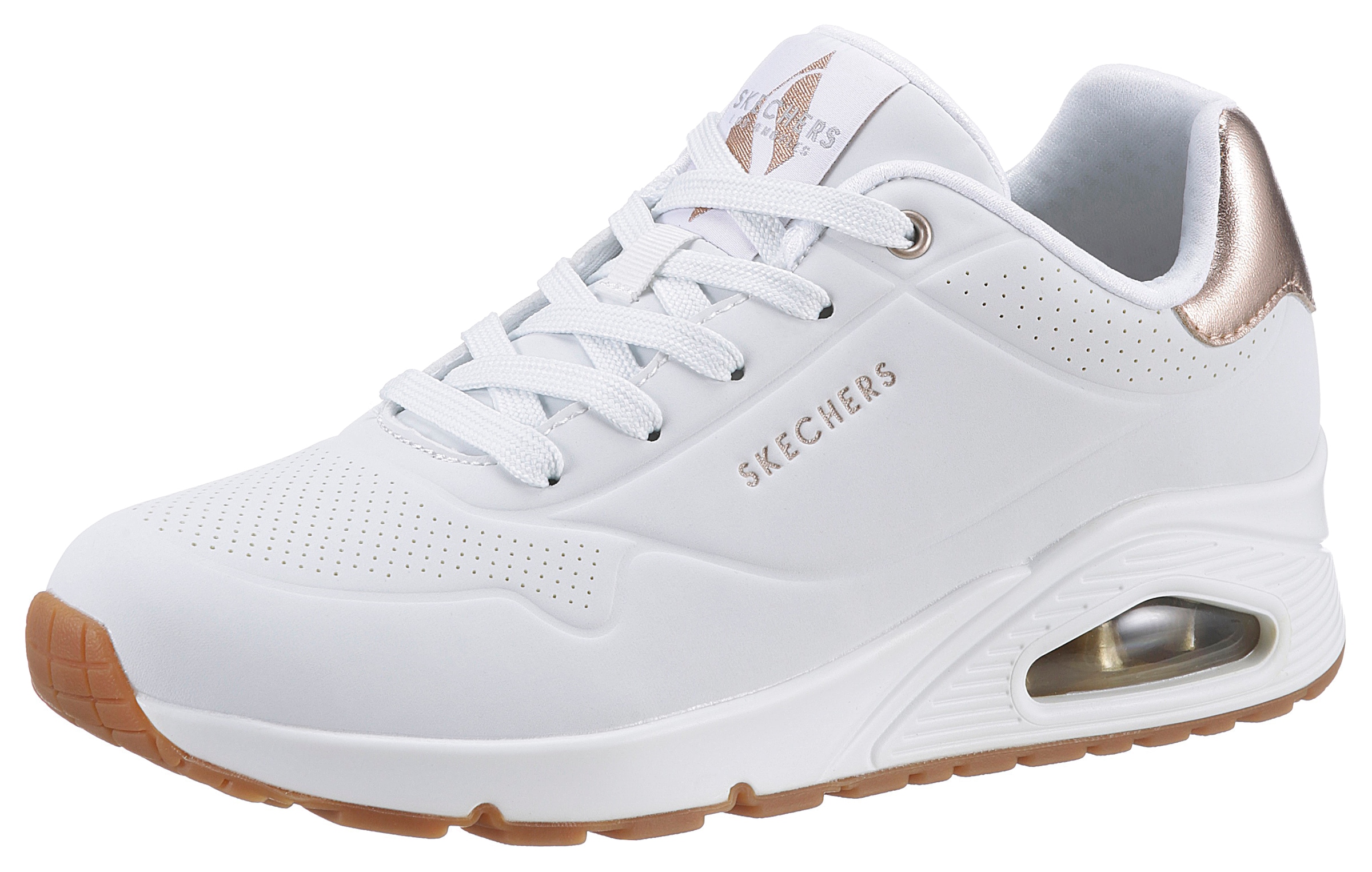 Skechers Sneaker »UNO GOLDEN AIR«, Freizeitschuh, Halbschuh, Schnürschuhmit Metallic-Einsatz