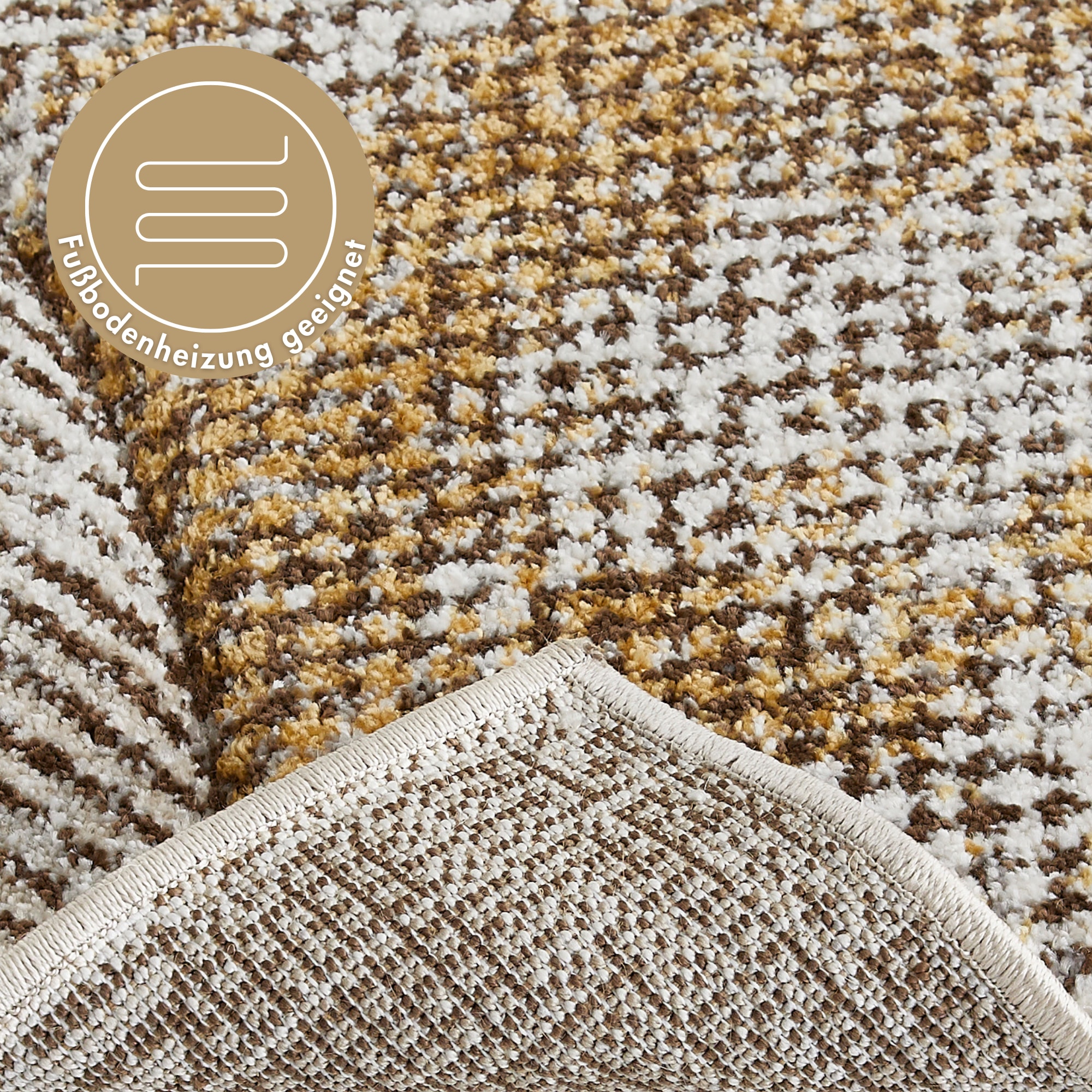 LUXOR living Teppich »Toronto«, rechteckig, 12 mm Höhe, Kurzflor, modernes Patchwork-Design, Hoch-Tief Struktur, Wohnzimmer