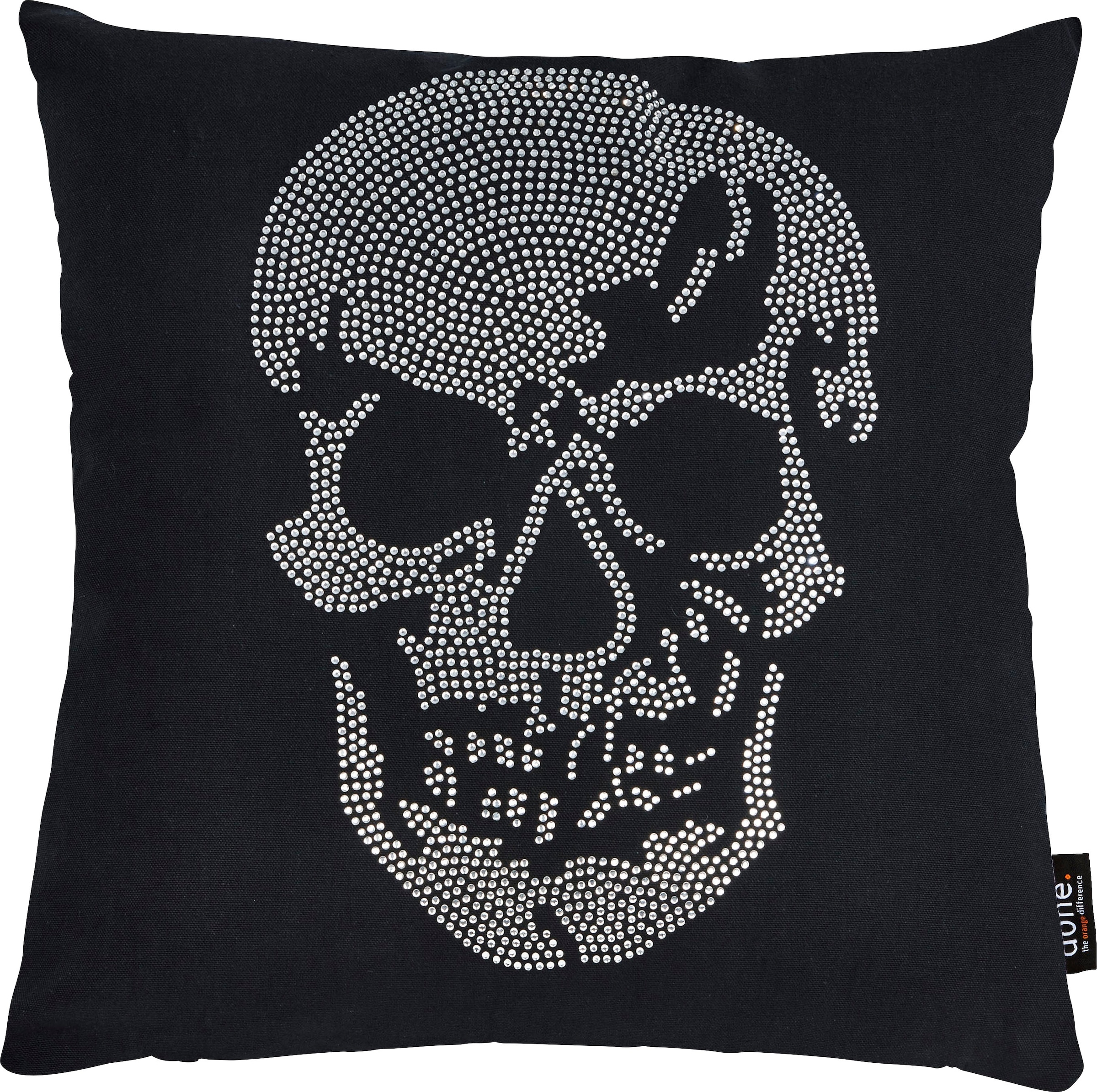 done.® Dekokissen »Stone Skull«, mit Totenkopf-Applikation, Kissenhüle mit günstig online kaufen