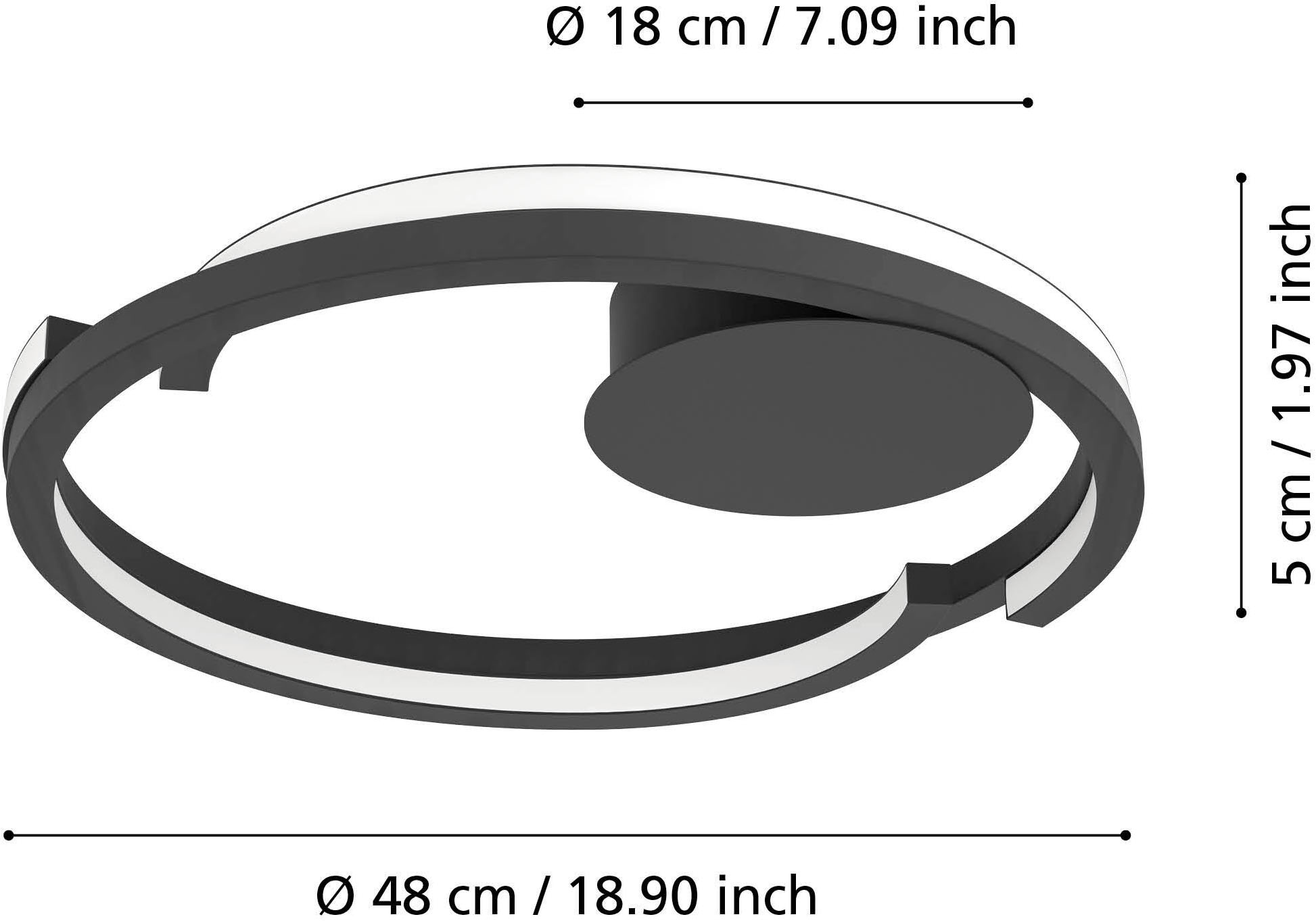 EGLO LED Deckenleuchte »MEZZOMONTE Deckenlampe - Alu, Stahl - LED;LED - 1X20W;1X20W - IP20« LED-Modul 1 Stk. Kaltweiß | Neutralweiß | Warmweiß Wohzimmerlampe, Esszimmerlampe, Flur, Schlafzimmer, H5 x Ø48 cm