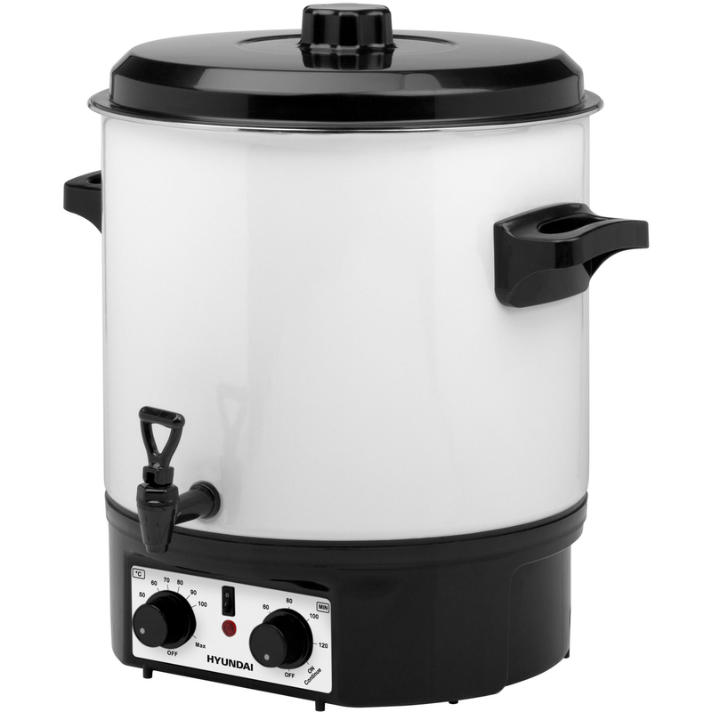 HYUNDAI Einkochautomat »PC200« 27 l Füllmenge 1800 W 27 l, für 14 Gläser, Timer bis 120 Min., Thermostat, akustischer Alarm edelstahlfarben/schwarz
