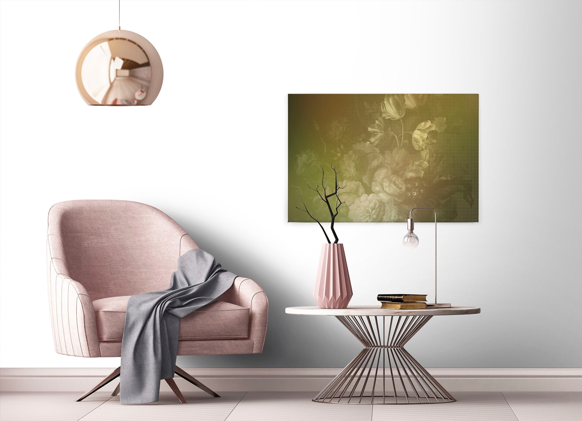A.S. Création Leinwandbild »dutch pastel«, Kunst-Blumen-Kinder, (1 St.), Keilrahmen Bild Floral Rosen Leinwand-Bild Wohnzimmer modern Wandbild
