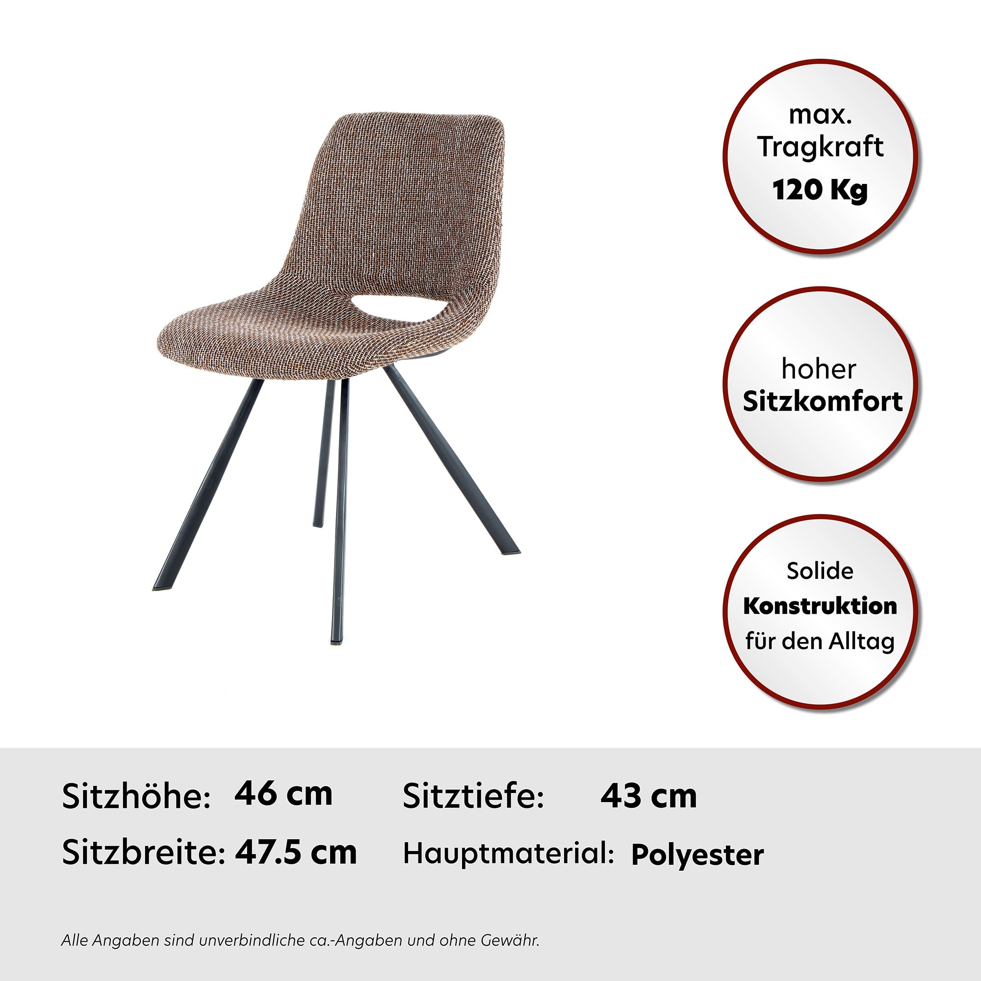 Kayoom Stuhl »Josephine 325 2er-Set, zeitloses Design, mit geometrischer Aussparung«, (Set), 2 St., pflegeleicht, schlicht, weiche Polsterung für angenehmes Sitzgefühl