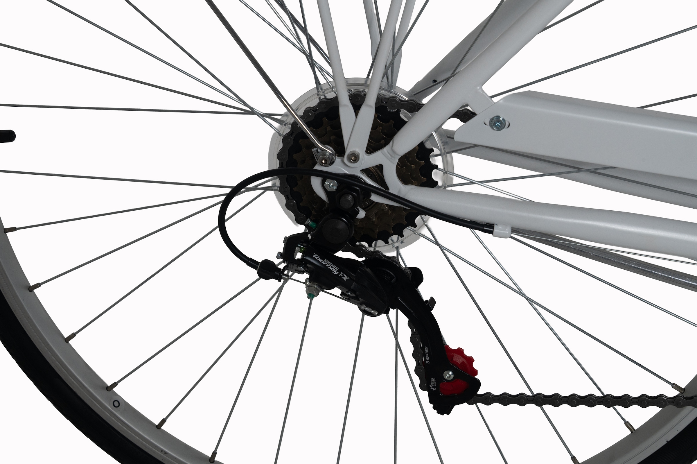 Dacapo Cityrad »DaCapo Citybike 28'' Cantaloupe weiß-pink mit Korb« 6 Gang Shimano Tourney Schaltwerk Kettenschaltung