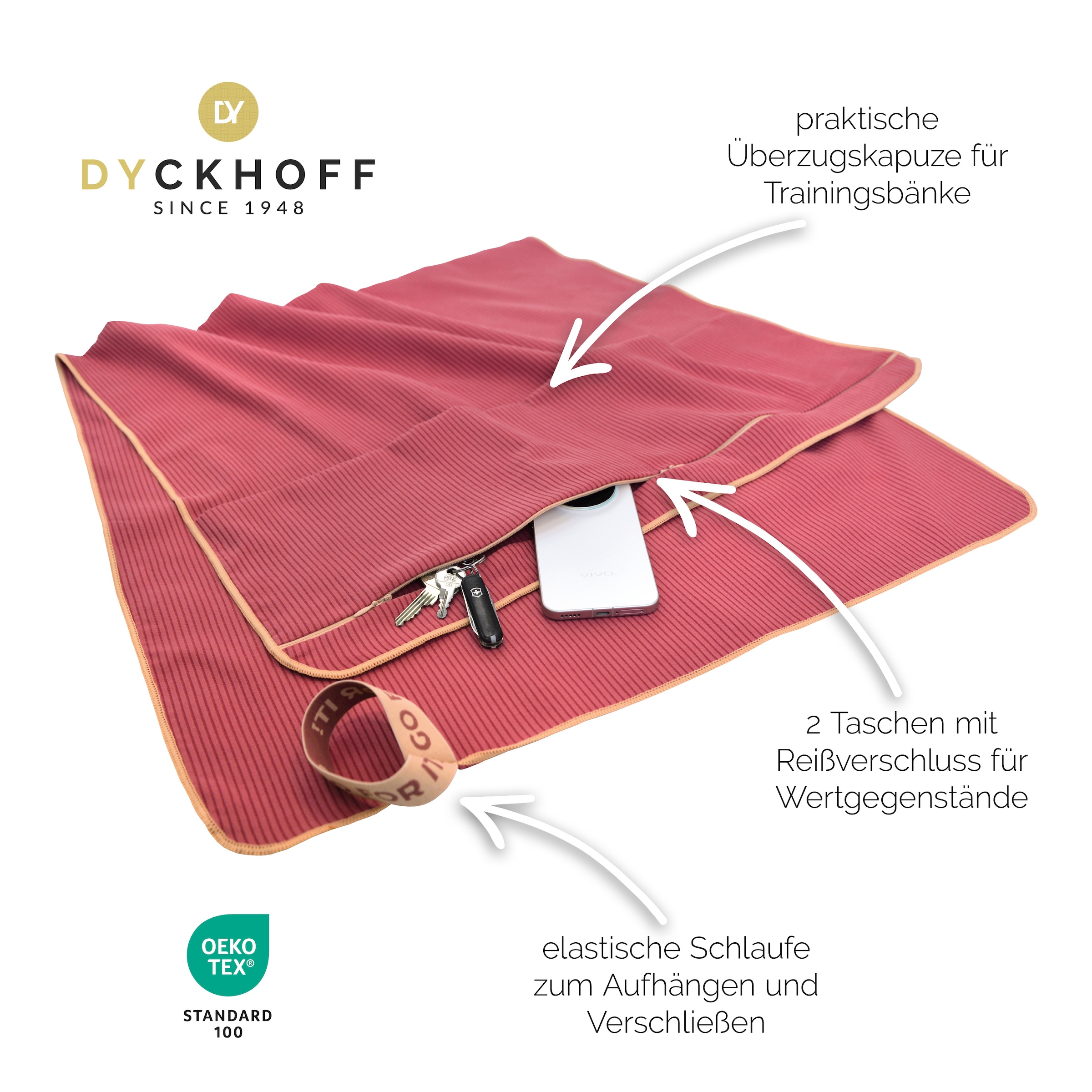 Dyckhoff »Mikrofaser Sporttuch Struktur« Mit Überstülpkapuze, Schnelltrocknend, Leicht, Reißverschlusstasche