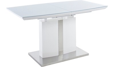 MCA furniture Esstisch »Najuma«, Bootsform weiß mit Synchronauszug, Sicherheitsglas kaufen