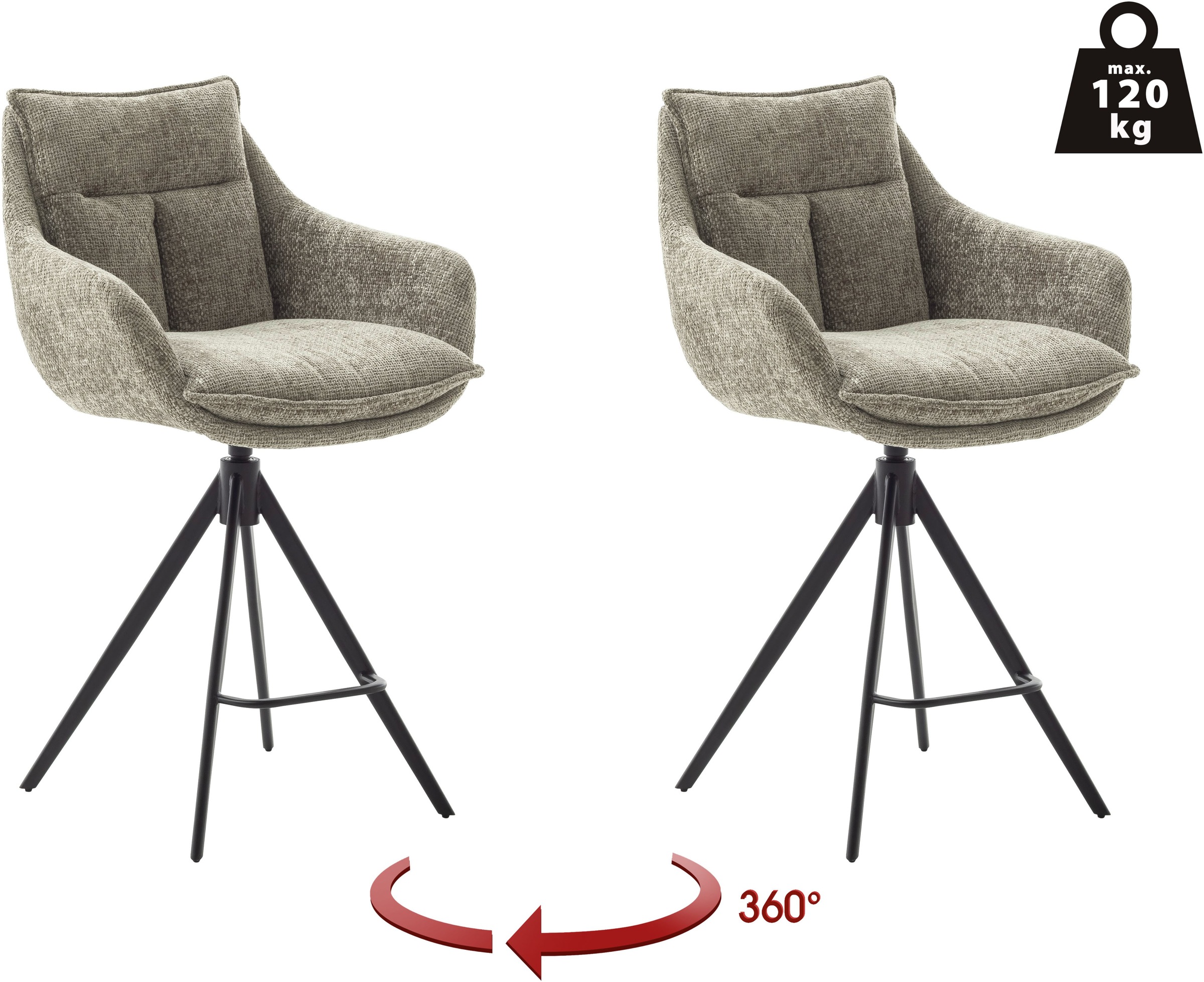 MCA furniture Bistrostuhl »Parker Tresenstuhl mit Armlehnen Tresenhocker«, günstig online kaufen