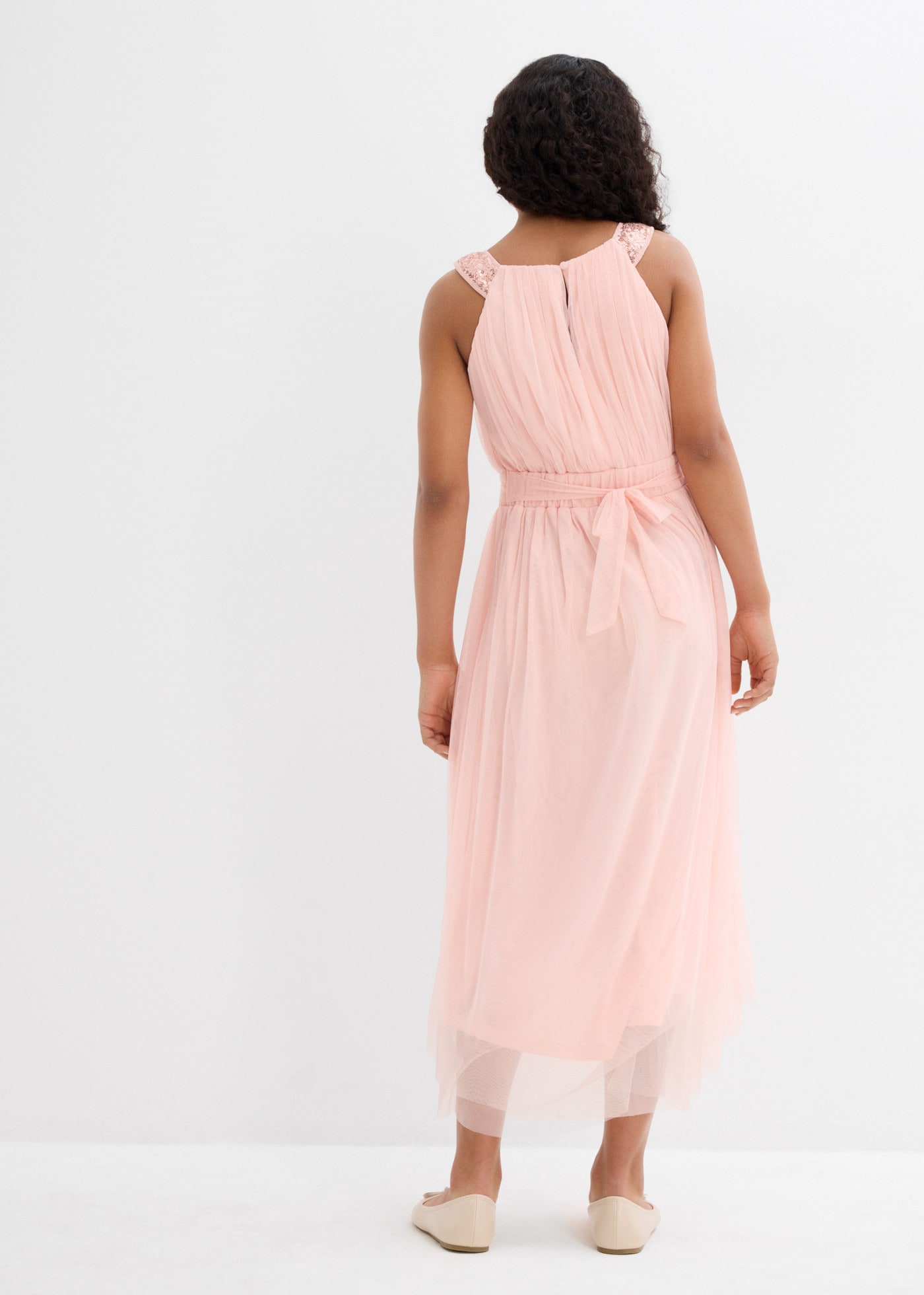 bonprix Midikleid festlicher Stil, mit Pailletten, ärmellos, Regular Fit, aus Polyester