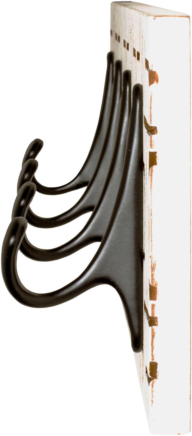 HAKU Garderobenleiste »Flurgarderobe, Garderobe, Garderobenhaken, Garderobenleiste,« rechteckig - aus MDF Weiß - B/T/H 60/6/13 cm