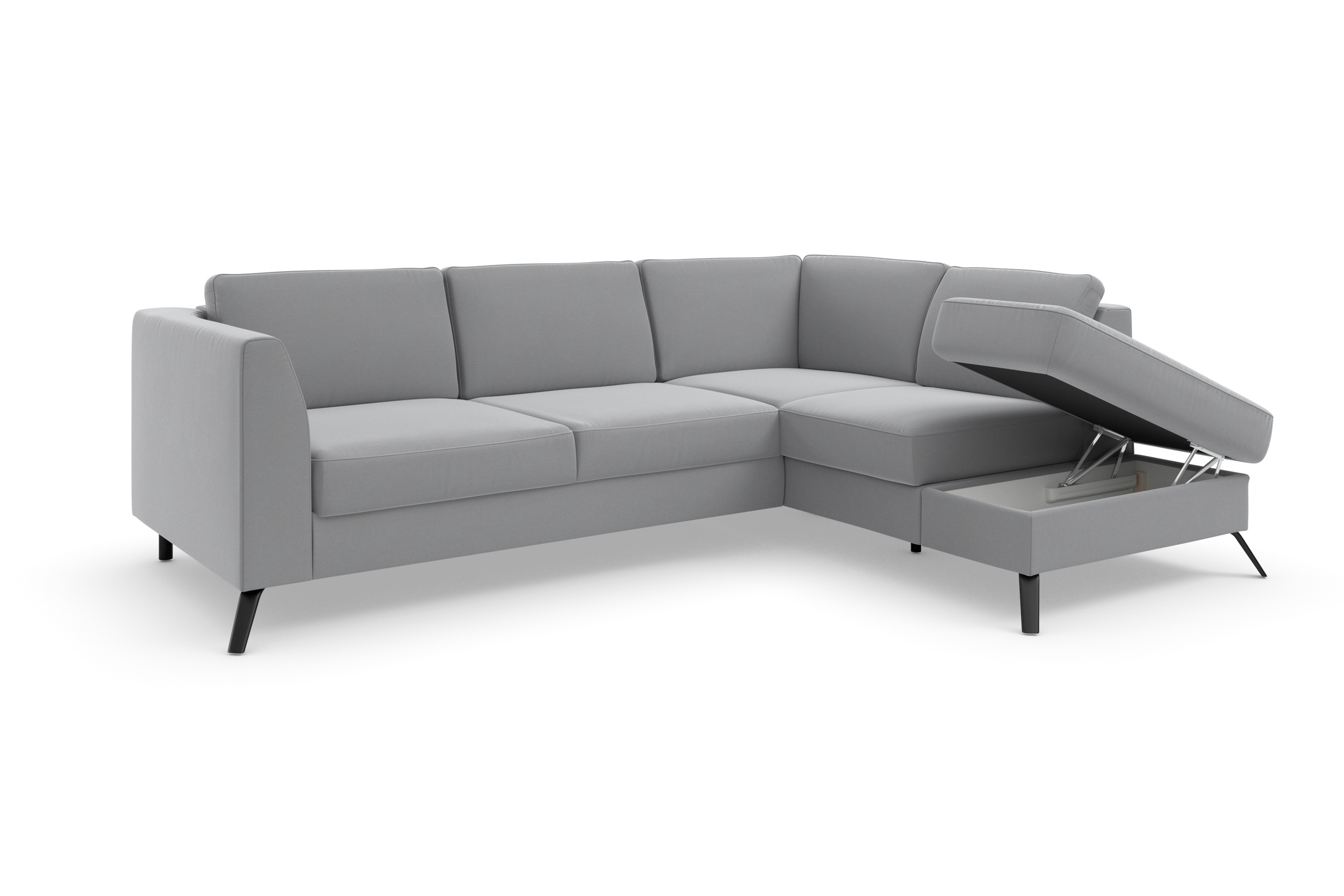 sit&more Ecksofa »Olsen L-Form«, inklusive Sitztiefenverstellung, wahlweise mit Bettfunktion, 15cm hoch