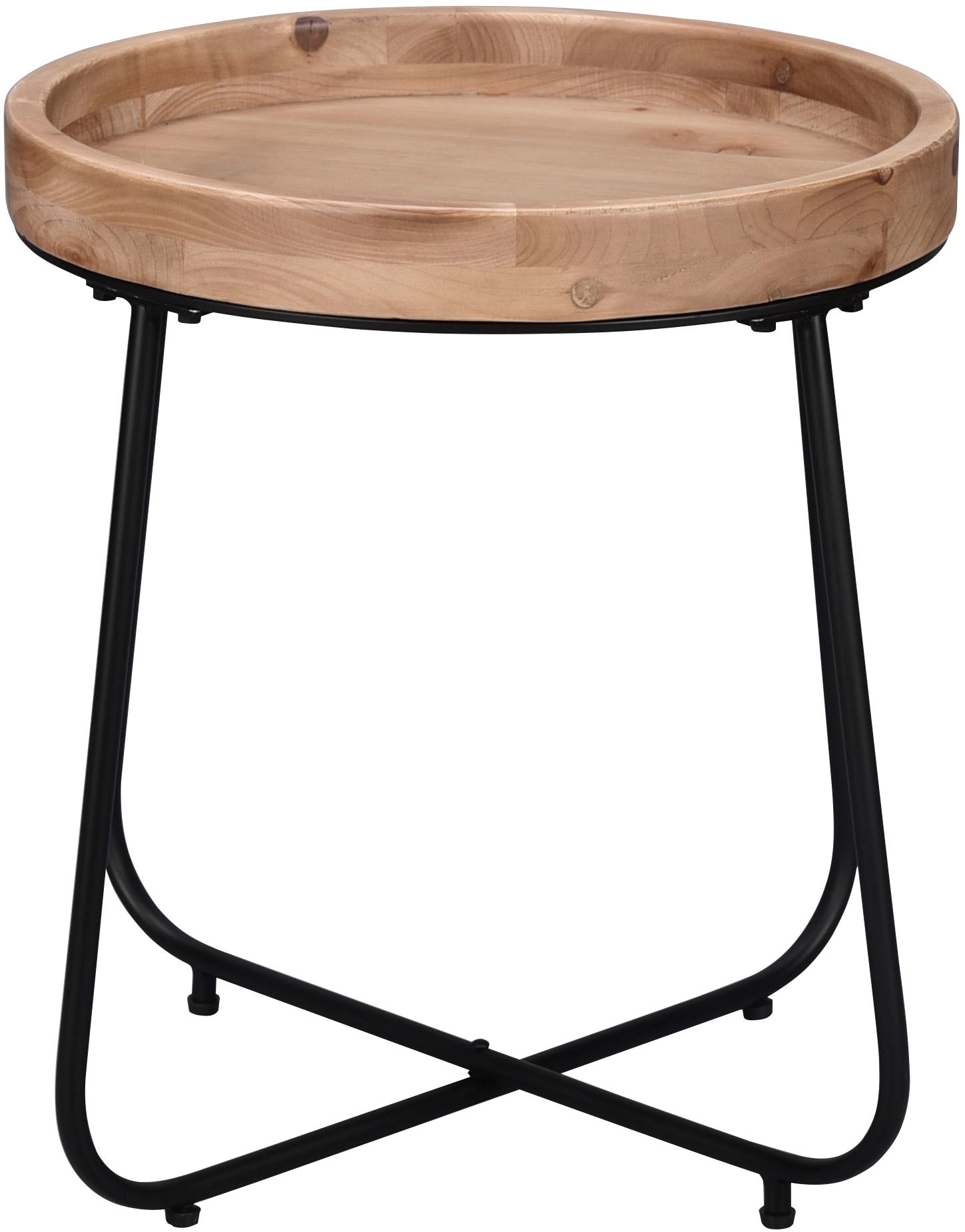 MIRRORS AND MORE Beistelltisch »Jette« 1 Stk. tlg. hochwertige Echtholzplatte