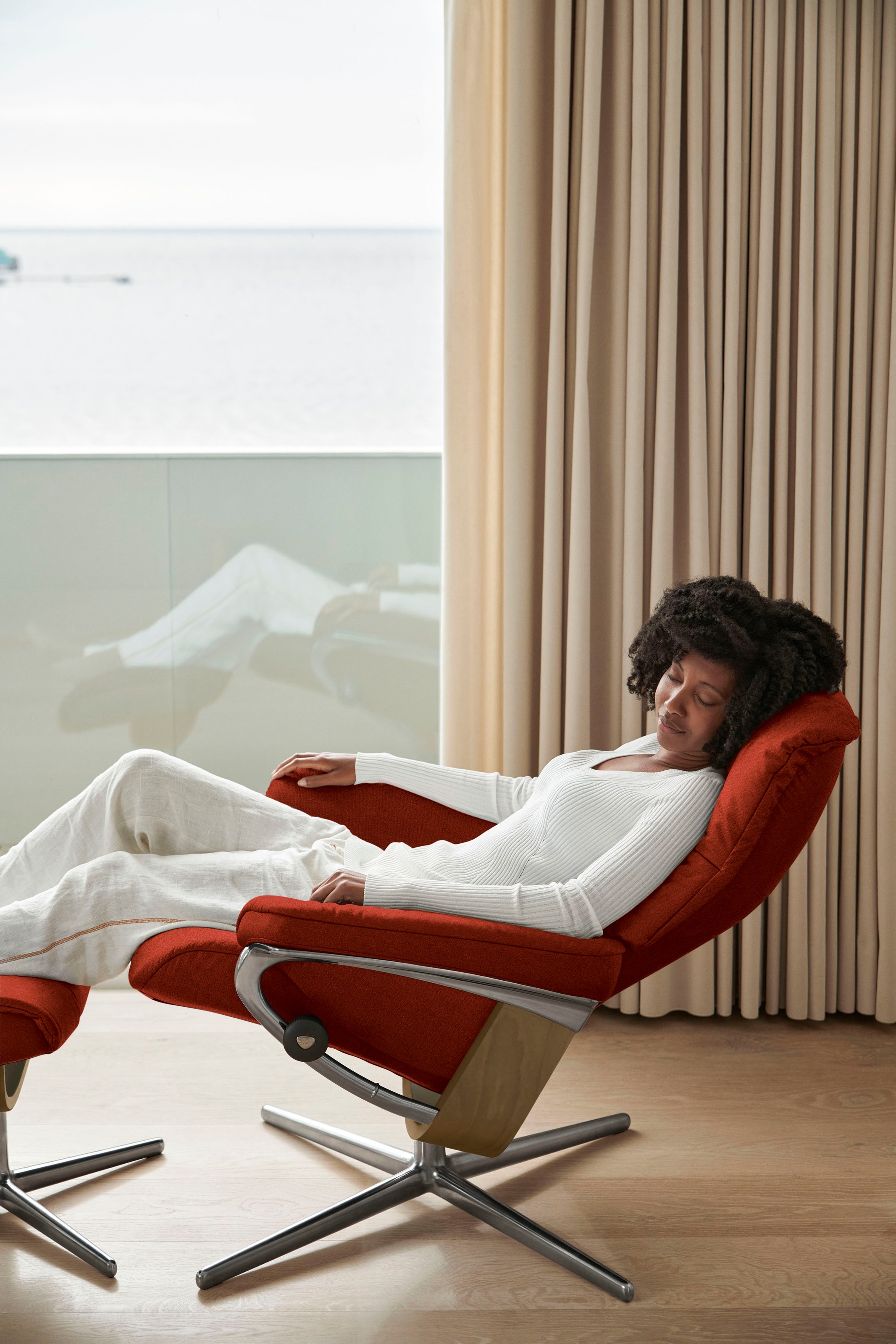 Stressless® Fußhocker »Mayfair«, mit Cross Base, Größe S, M & L, Holzakzent Eiche