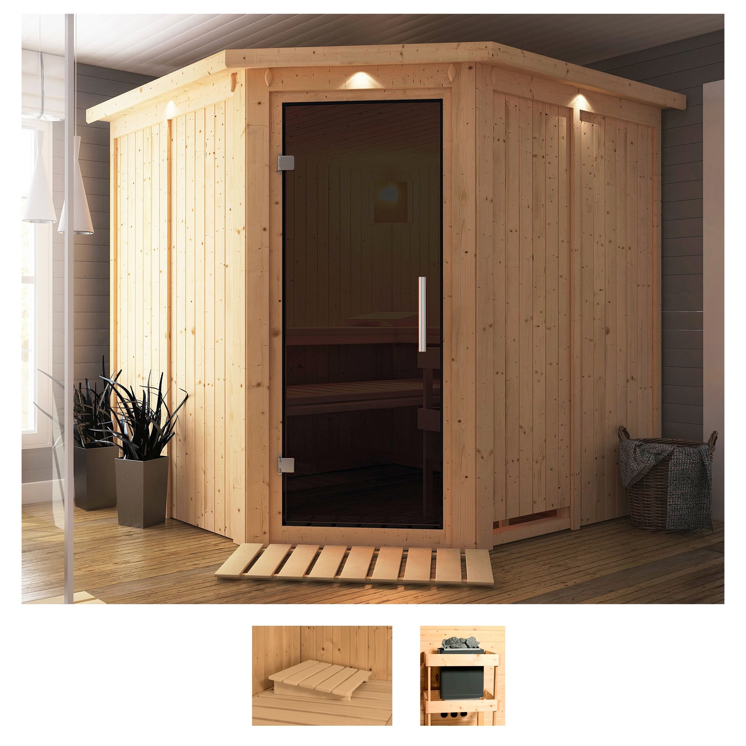 Karibu Sauna »Jarin«, ohne Ofen