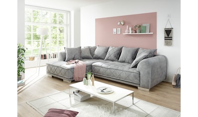 Jockenhöfer Gruppe Ecksofa »Salerno«, im Big-Sofa-Style, mit Kopf- bzw.  Rückenteilverstellung und Zierkissen auf Rechnung bestellen