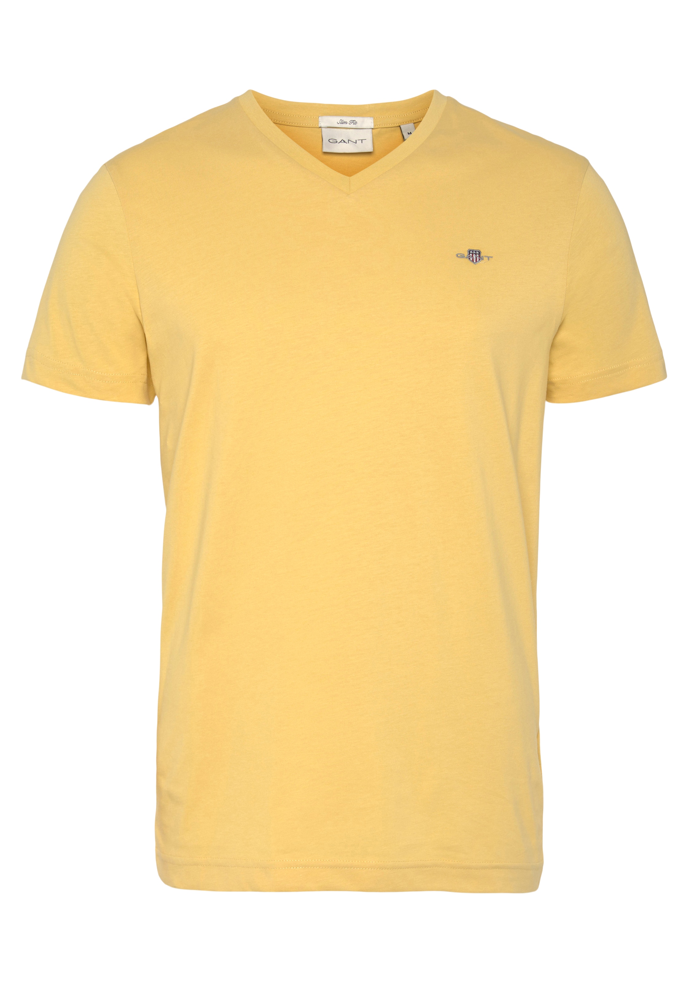 Gant T-Shirt »SLIM V-NECK T-SHIRT«, SHIELD auf einer bestellen Brust Logostickerei mit der kleinen