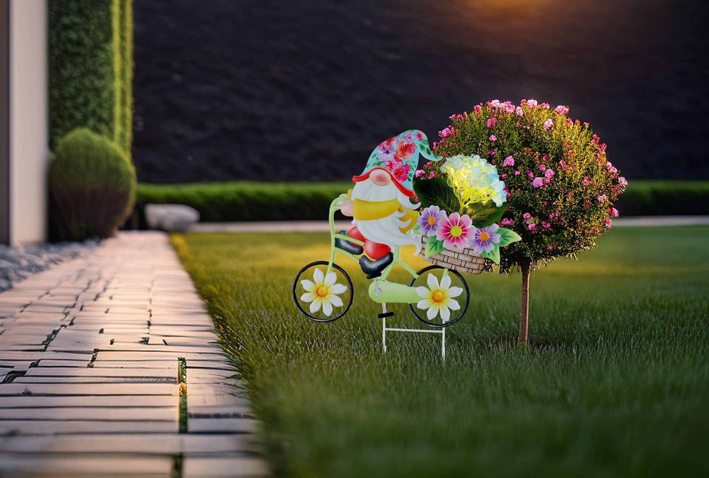 GLOBO LIGHTING LED Solarleuchte »SOLARLEUCHTE METALL BUNT, 20XLED« LED-Modul 1 Stk. Warmweiß Solar Garten Terrasse Außenbeleuchtung Dekoleuchten