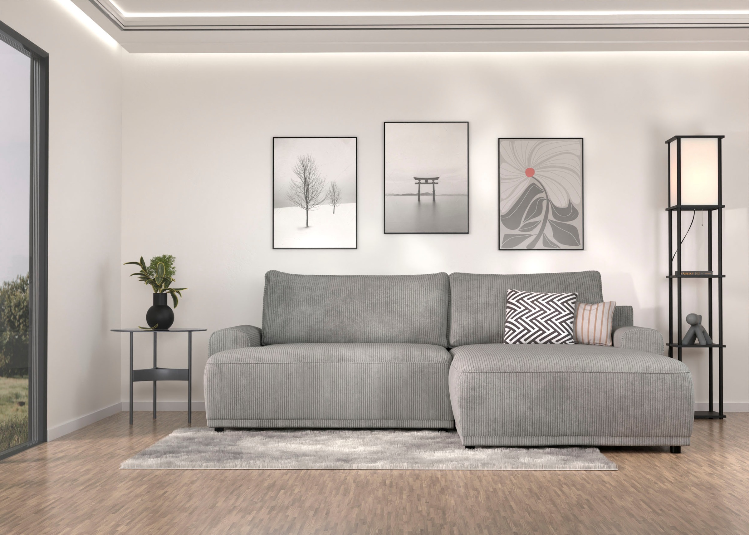 TRENDMANUFAKTUR Ecksofa »Fordon, Schlafsofa mit Bettkasten, Couch in L-Form günstig online kaufen