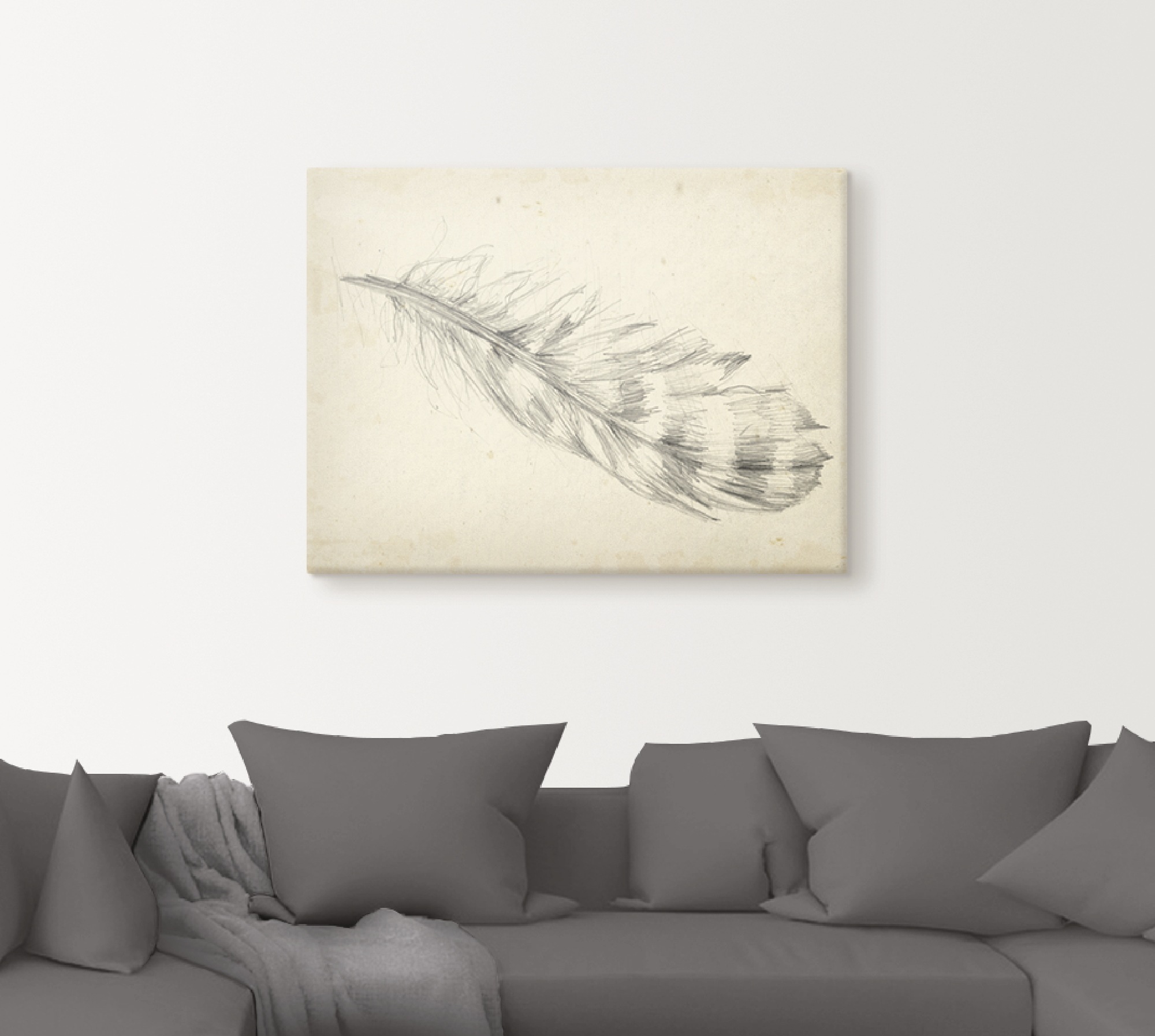 Artland Leinwandbild »Federskizze II« Arrangements 1 Stk. tlg. auf Keilrahm günstig online kaufen
