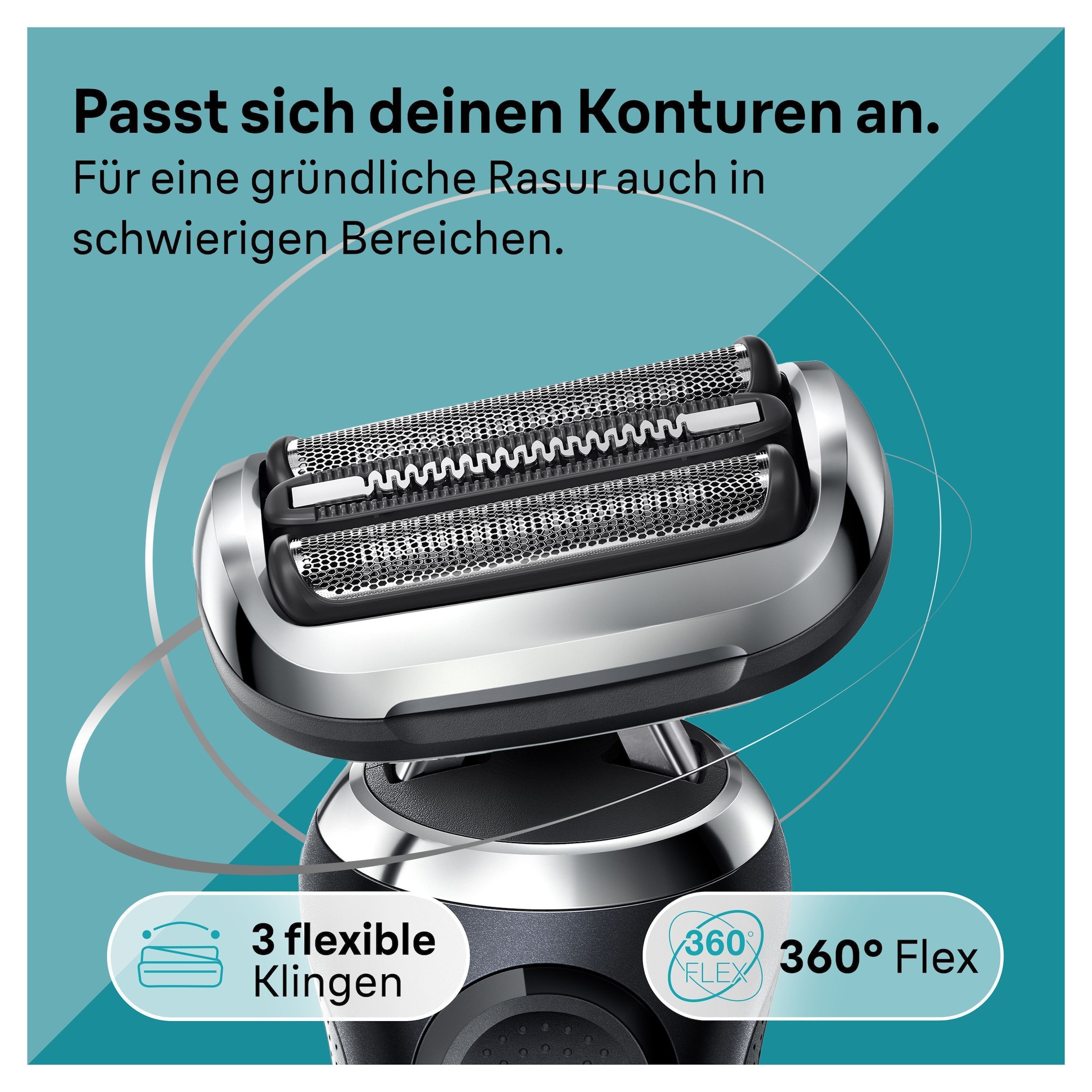 Braun Elektrorasierer »Series 7 71-N1200s«, 2 St. Aufsätze, SmartClick-Präzisionstrimmer, 360° Flex, Wet&Dry