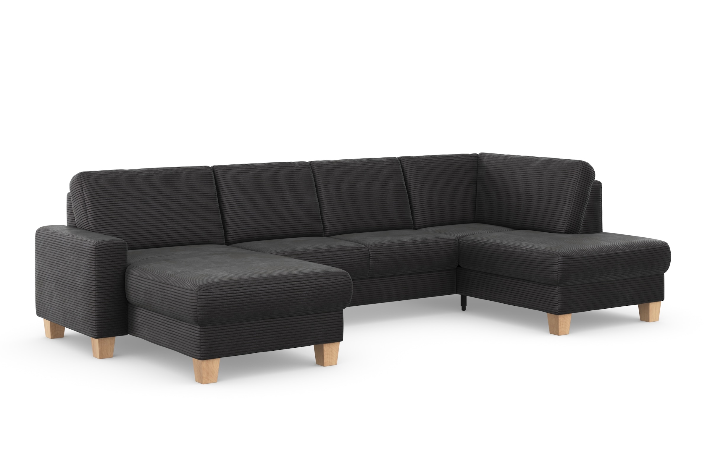 Home affaire Wohnlandschaft »Summer U-Form«, mit oder ohne Bettfunktion und Bettkasten, Cord-Bezug