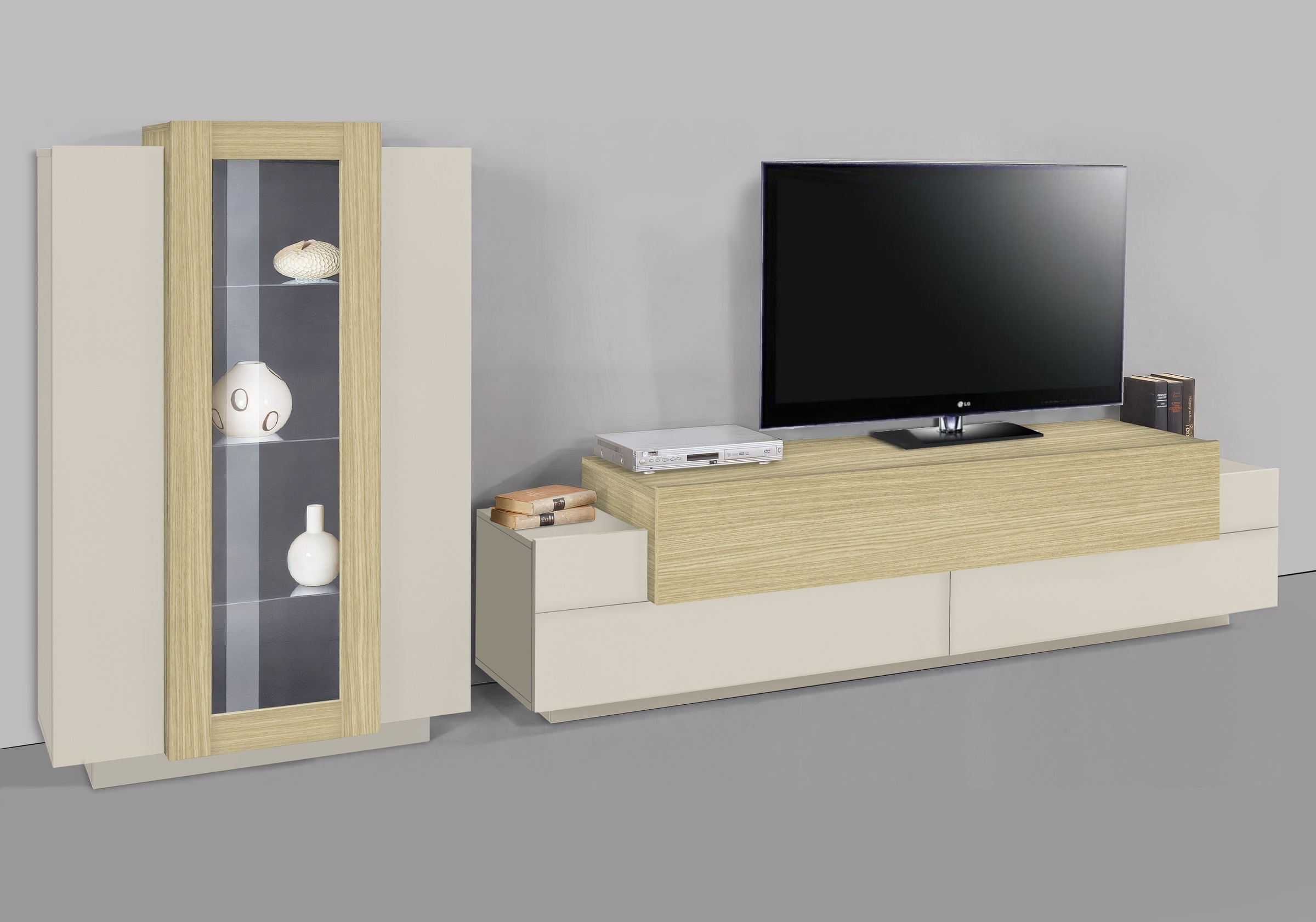 INOSIGN Wohnwand »Coro, Anbauwand, Medienwand« Set, 2 Stk. tlg. Lowboard 4 günstig online kaufen