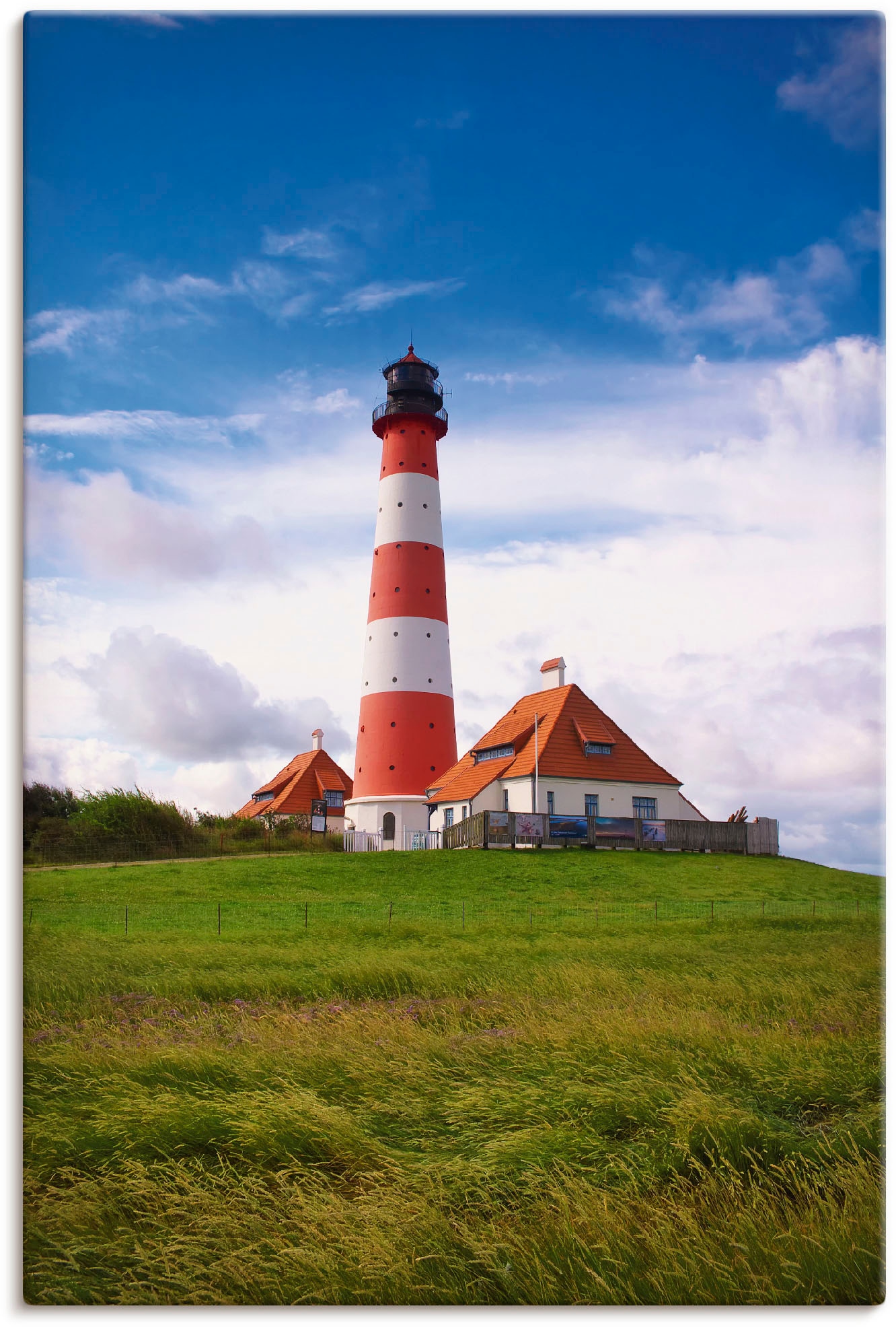 oder Alubild, versch. Leuchtturm«, Artland Größen Leinwandbild, als Wandbild St.), bestellen in »Westerhever Raten auf Wandaufkleber Gebäude, Poster (1