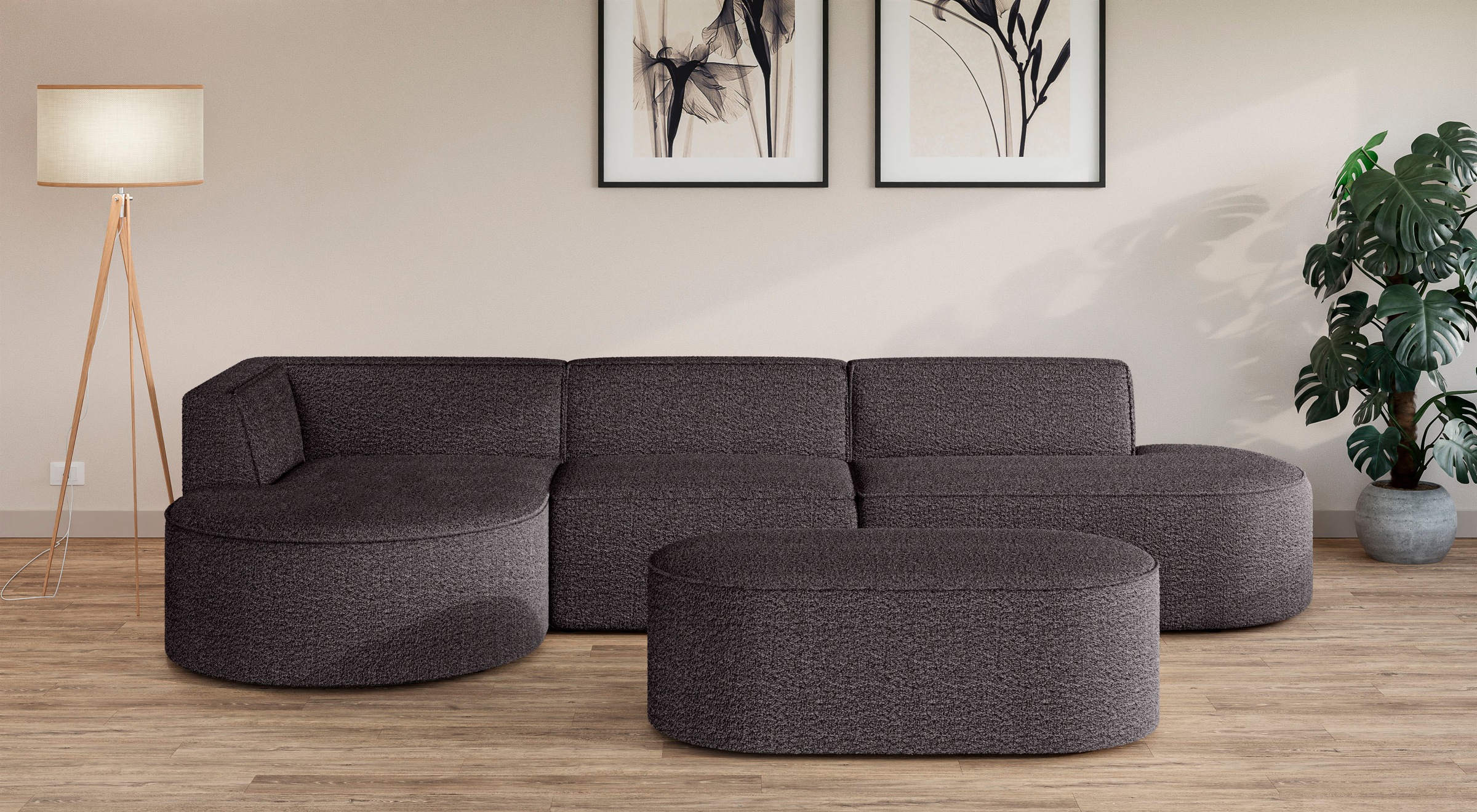 andas Ecksofa »EIVIND Designer Sofa mit Ottomane rechts/links, B/T/H: 343/1 günstig online kaufen