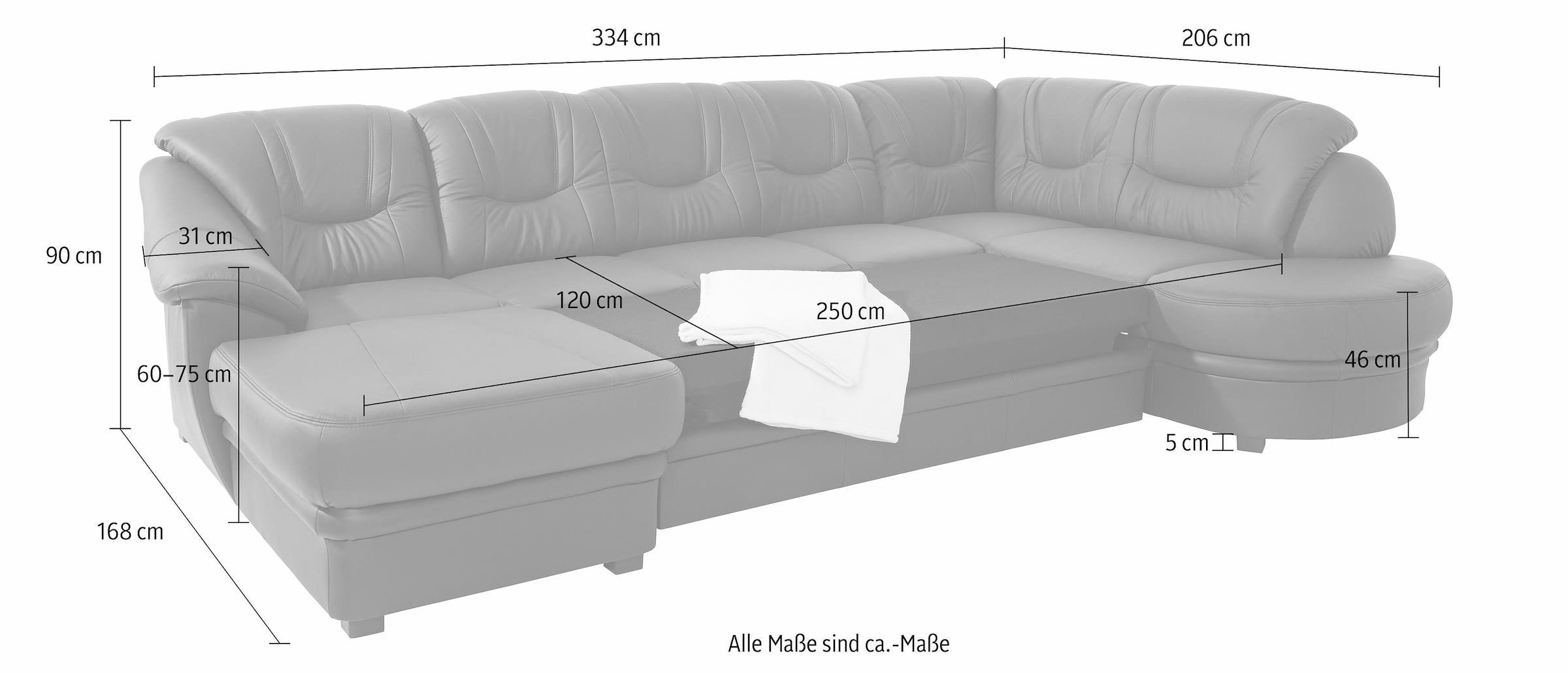 sit&more Wohnlandschaft »Savoni U-Form«, wahlweise mit Bettfunktion