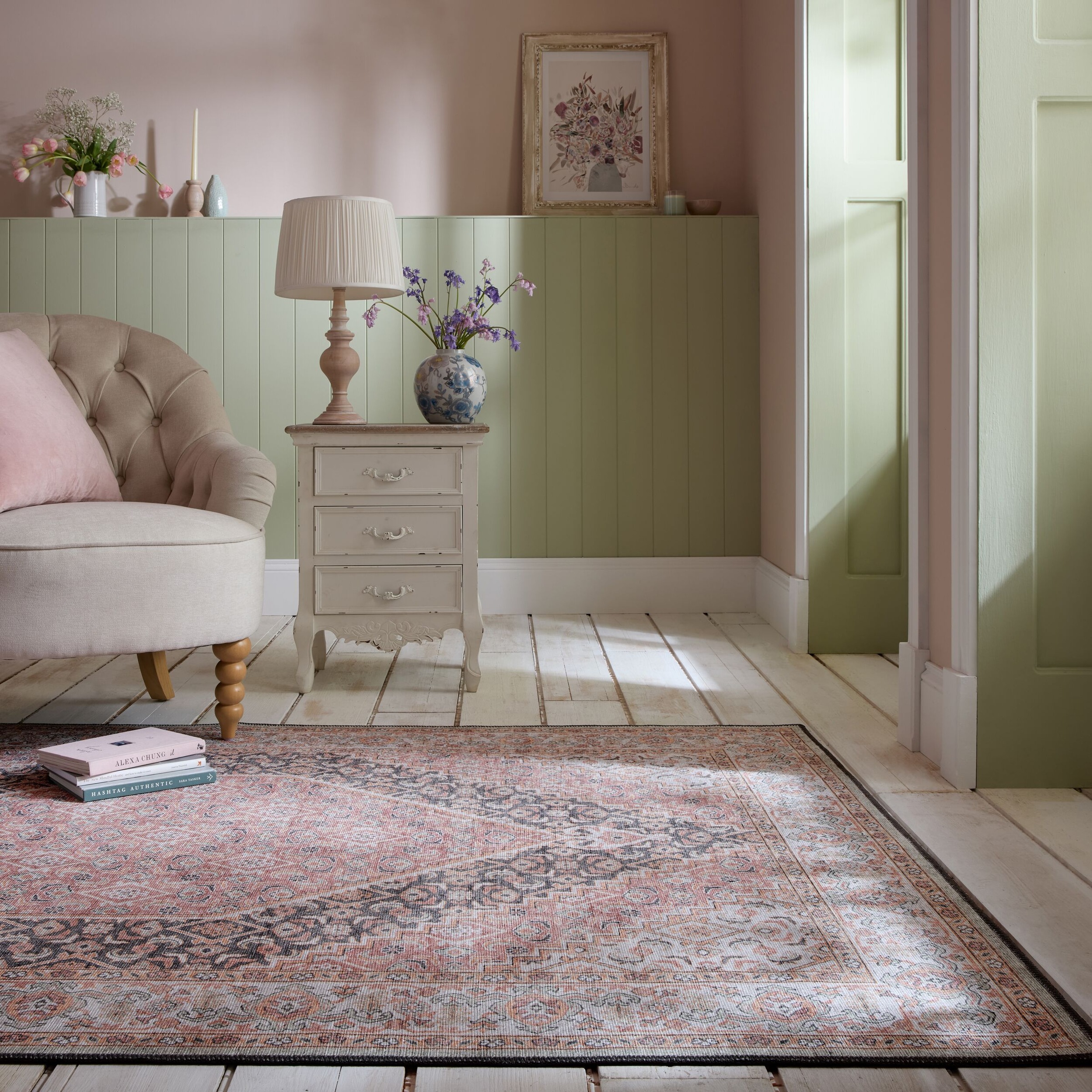 FLAIR RUGS Teppich »Briony«, rechteckig, 4 mm Höhe, Waschbarer Traditionell günstig online kaufen