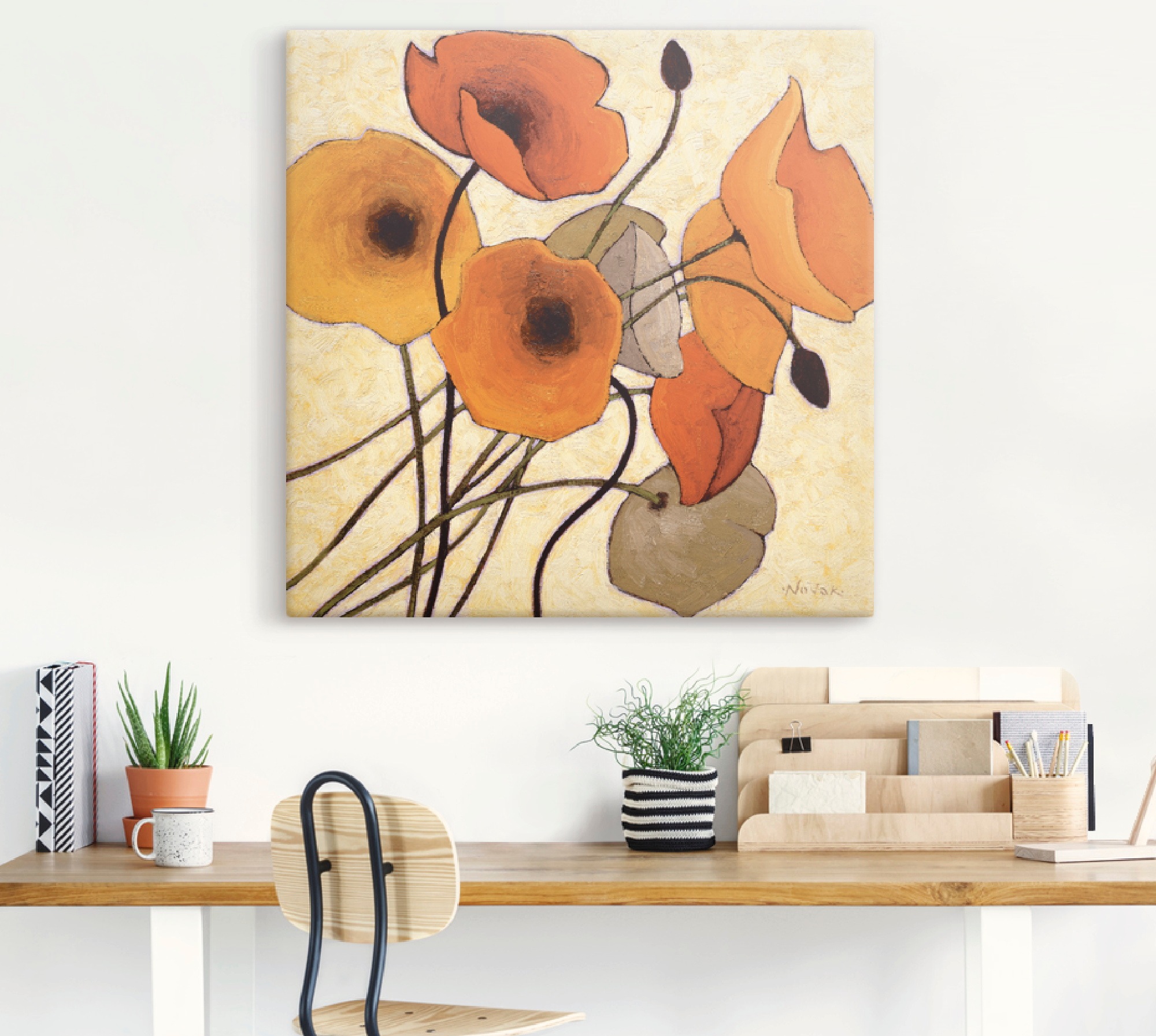 Artland Leinwandbild »Kürbismohn II«, Blumen, (1 St.), auf Keilrahmen gespannt