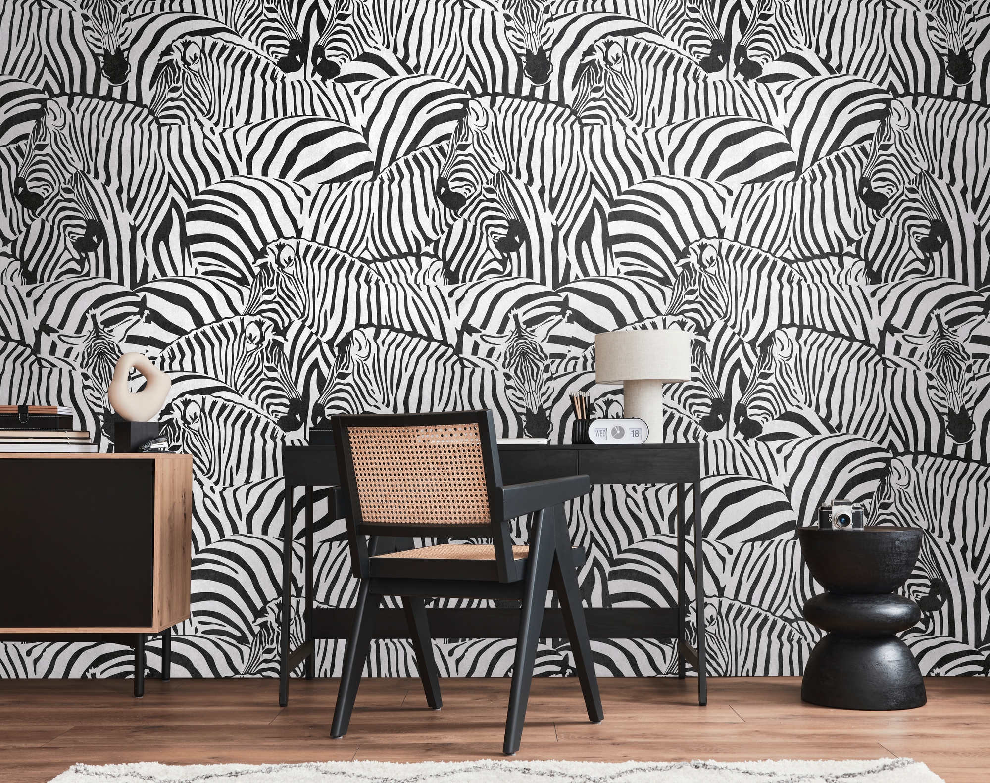 living walls Fototapete »THE WALL III Zebra Tapete Motivtapete Tiere Tiere«, matt, Vliestapete Tiere für Schlafzimmer Küche Wohnzimmer Zebra Design Flur