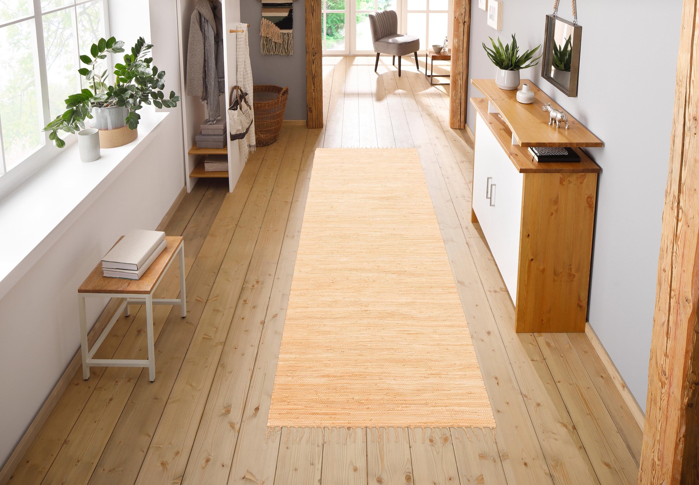 my home Teppich »Ares«, rechteckig, 5 mm Höhe, Uni Farben, handgewebt, mit günstig online kaufen