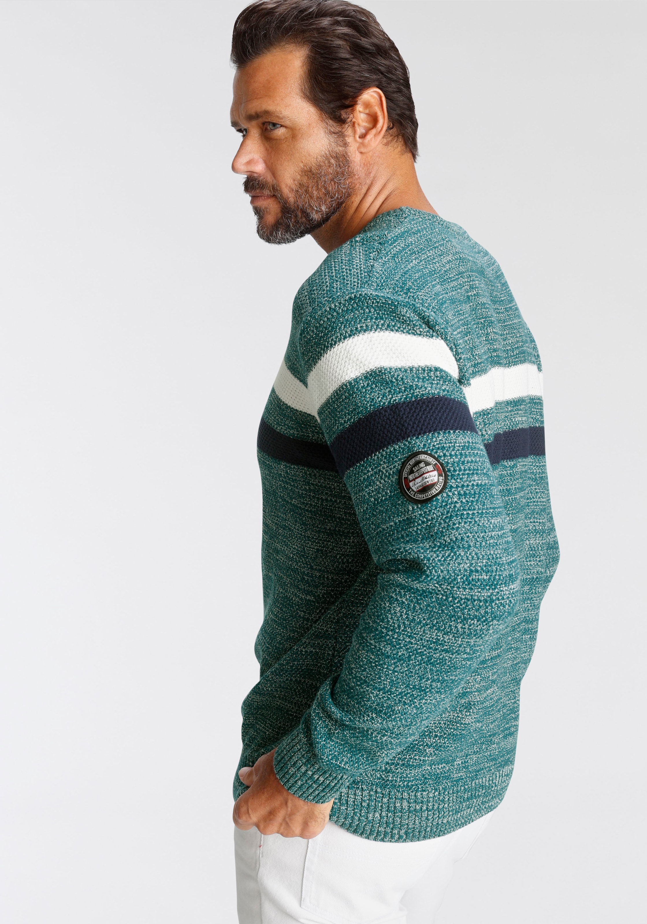 Man's World Strickpullover, in melierte Optik