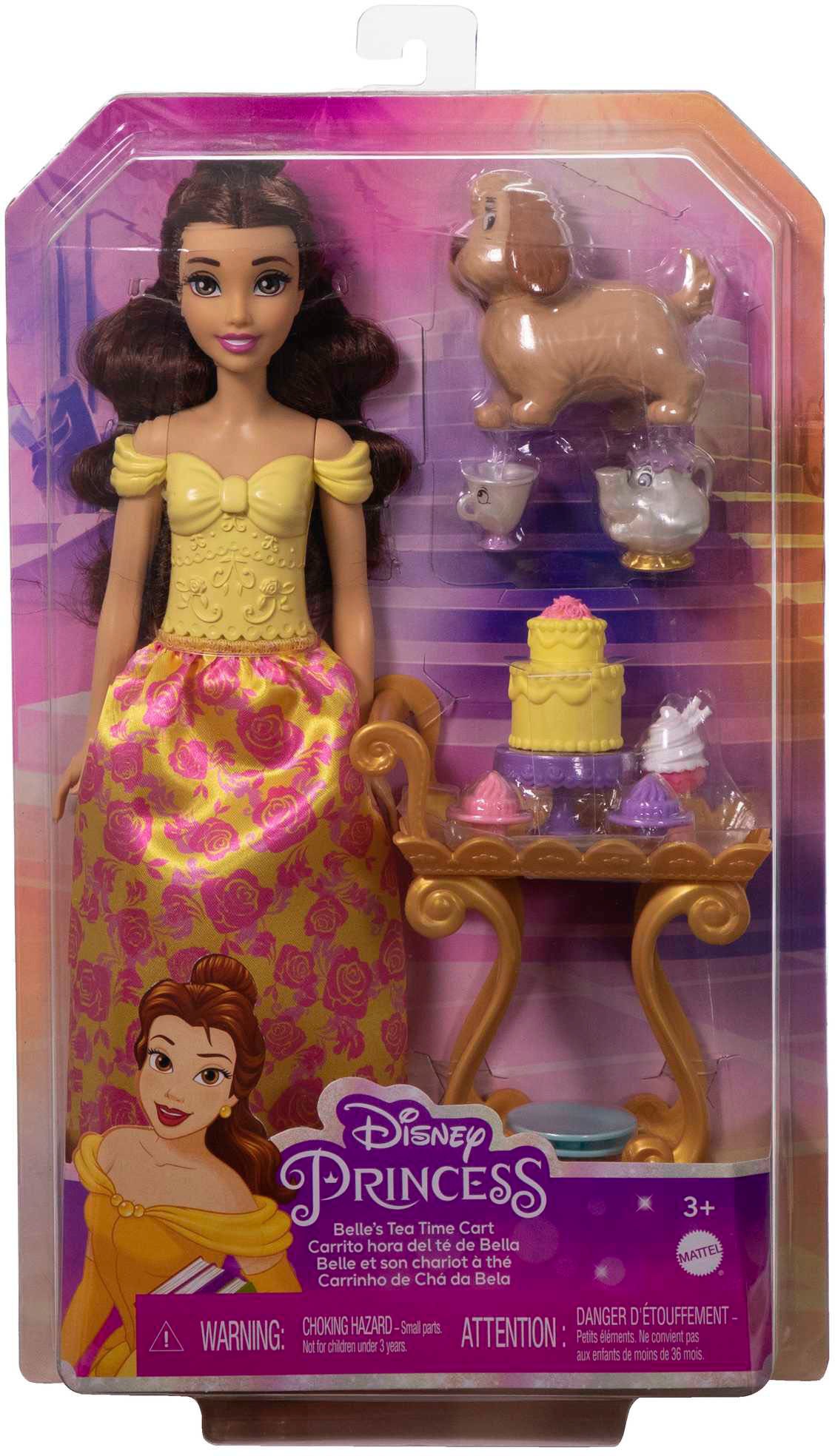 Mattel® Anziehpuppe »Disney Prinzessin, Belles Teewagen Spielset«, inklusive Puppe