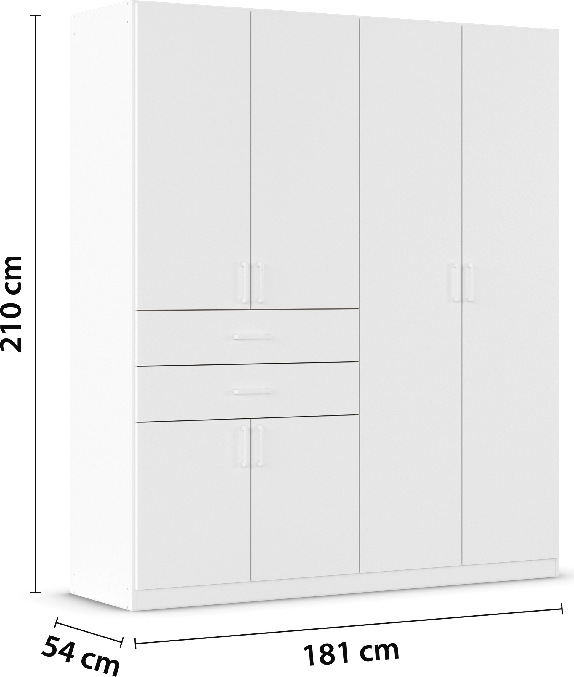 rauch Drehtürenschrank »Kleiderschrank Schrank Garderobe MAIKA mit Dekor-Front«, 2 Schubladen, in verschiedenen Breiten, Höhen, Farben, MADE IN GERMANY