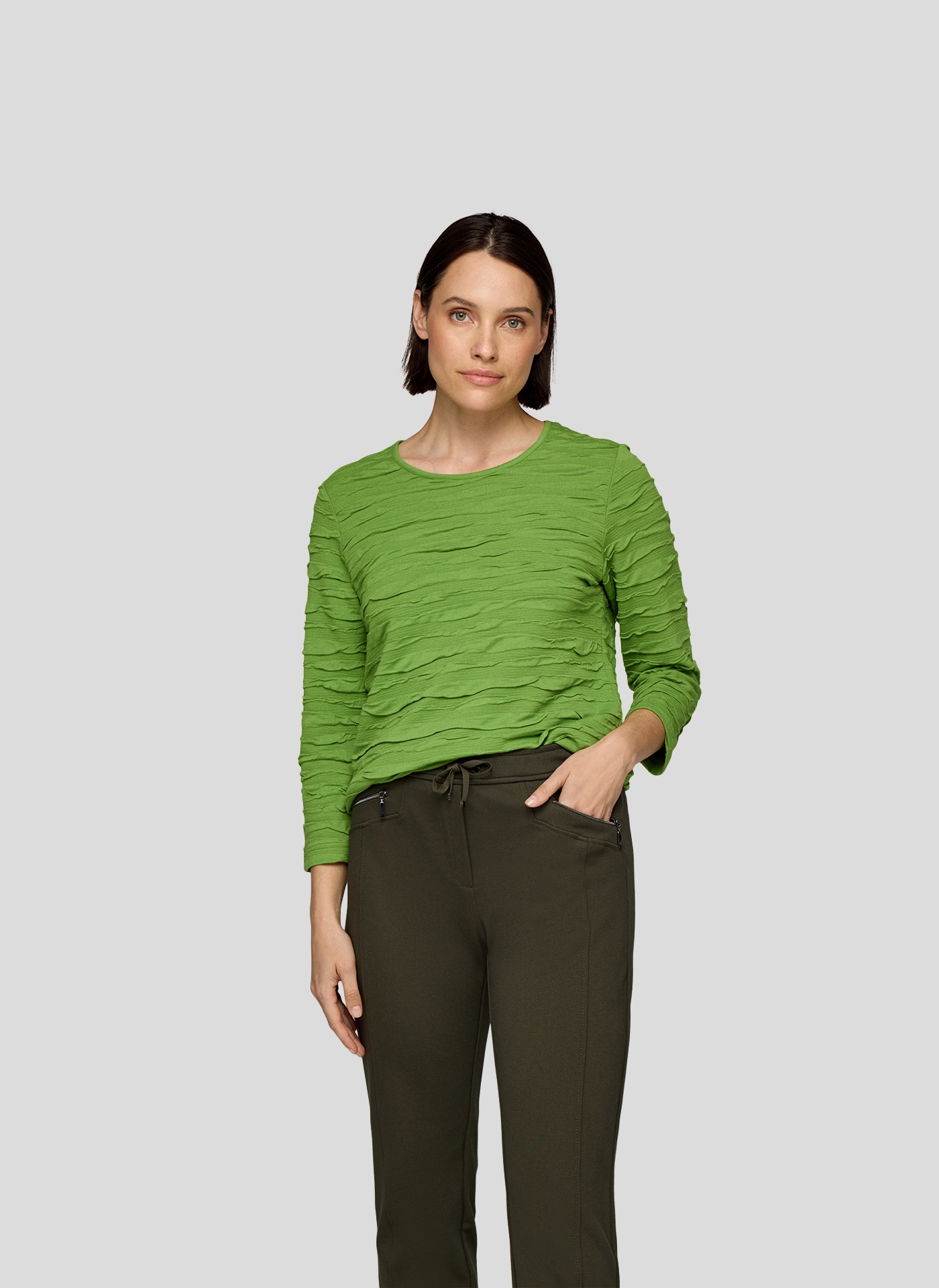 Rabe 3/4-Arm-Shirt mit Struktur Muster