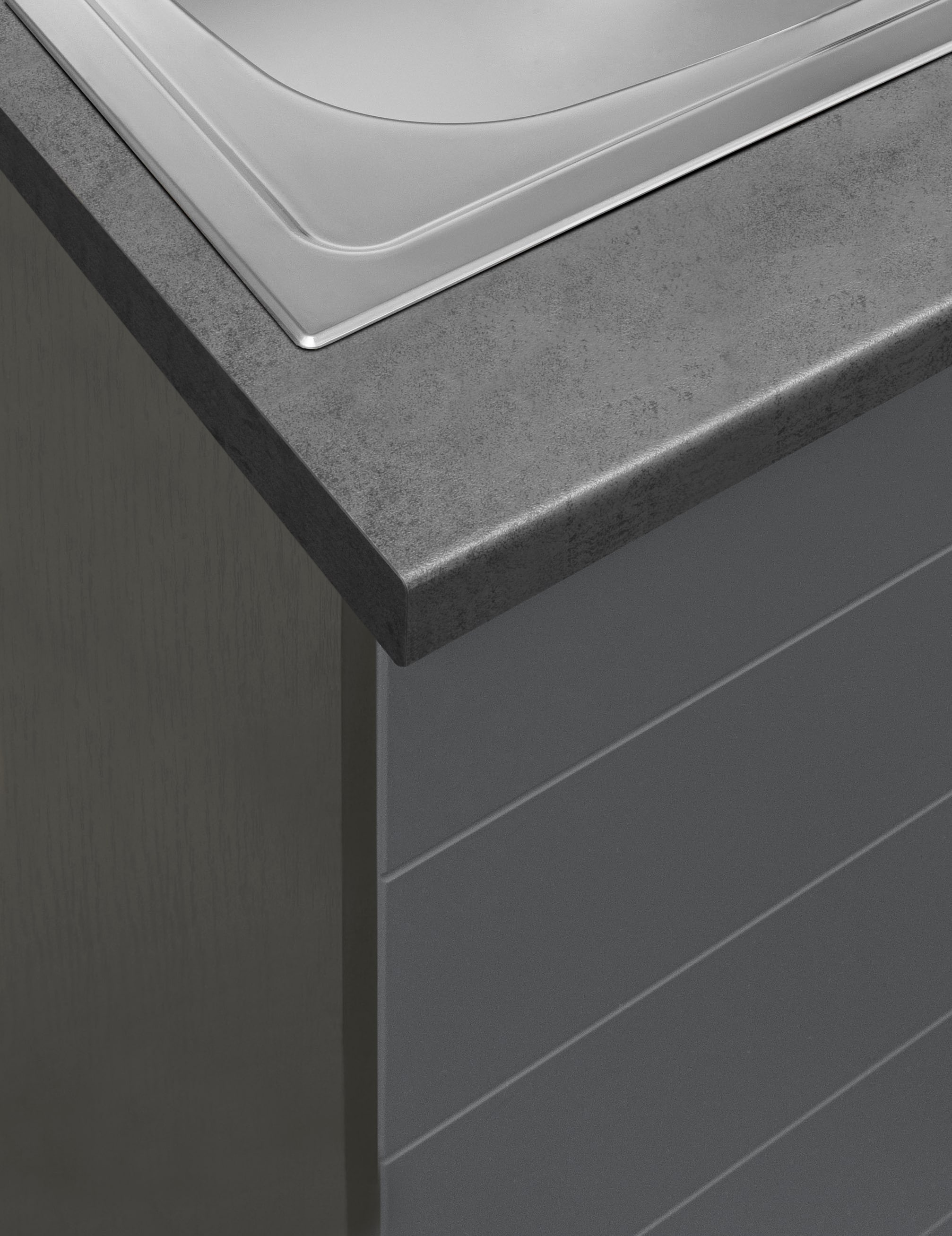 Kochstation Küche »KS-Luhe«, 240 cm breit, wahlweise mit oder ohne E-Geräten, gefräste MDF-Fronten