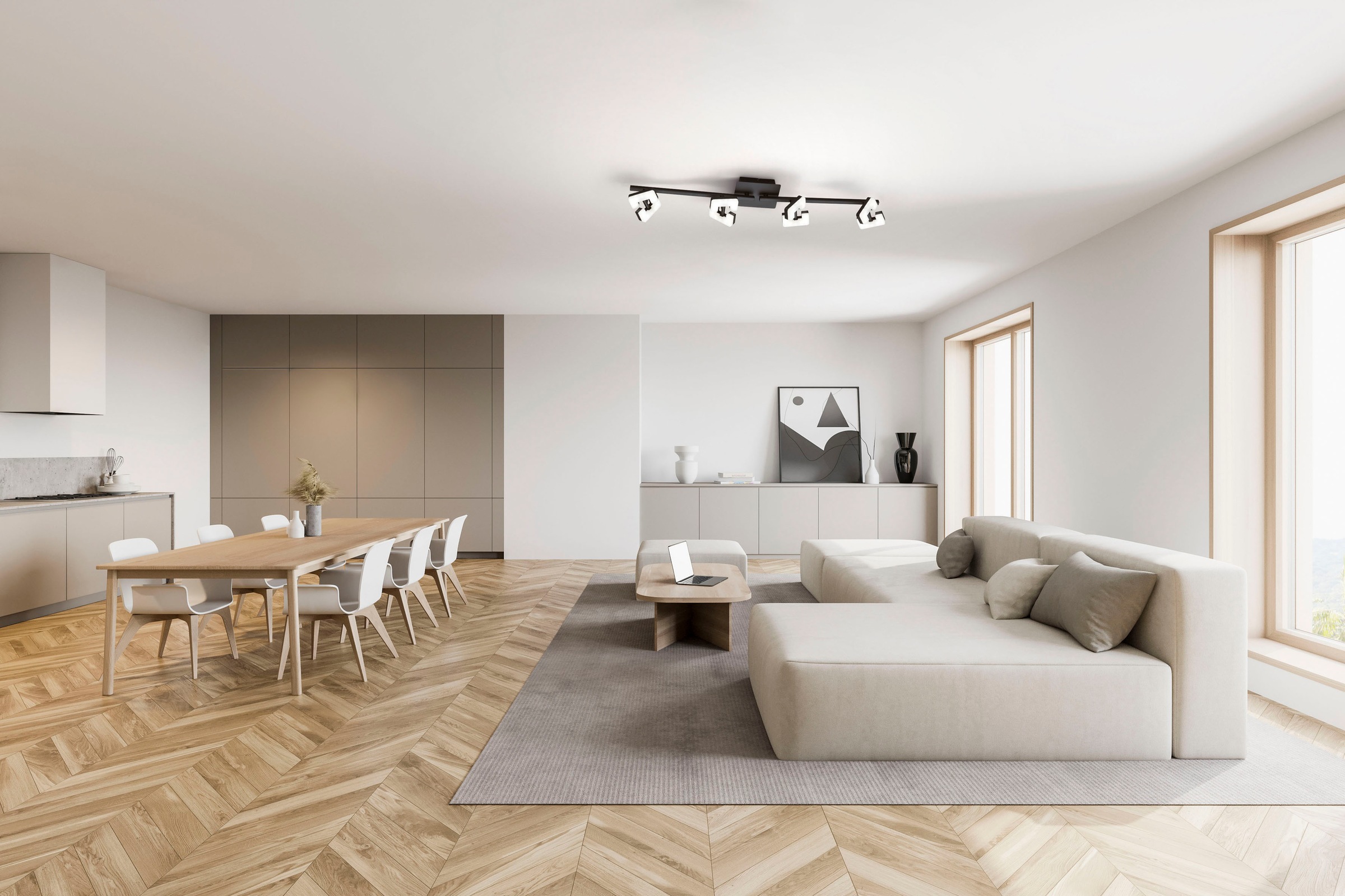 FISCHER & HONSEL Deckenstrahler »Ray«, 4 flammig, Leuchtmittel LED-Modul | LED fest integriert, langlebige LED