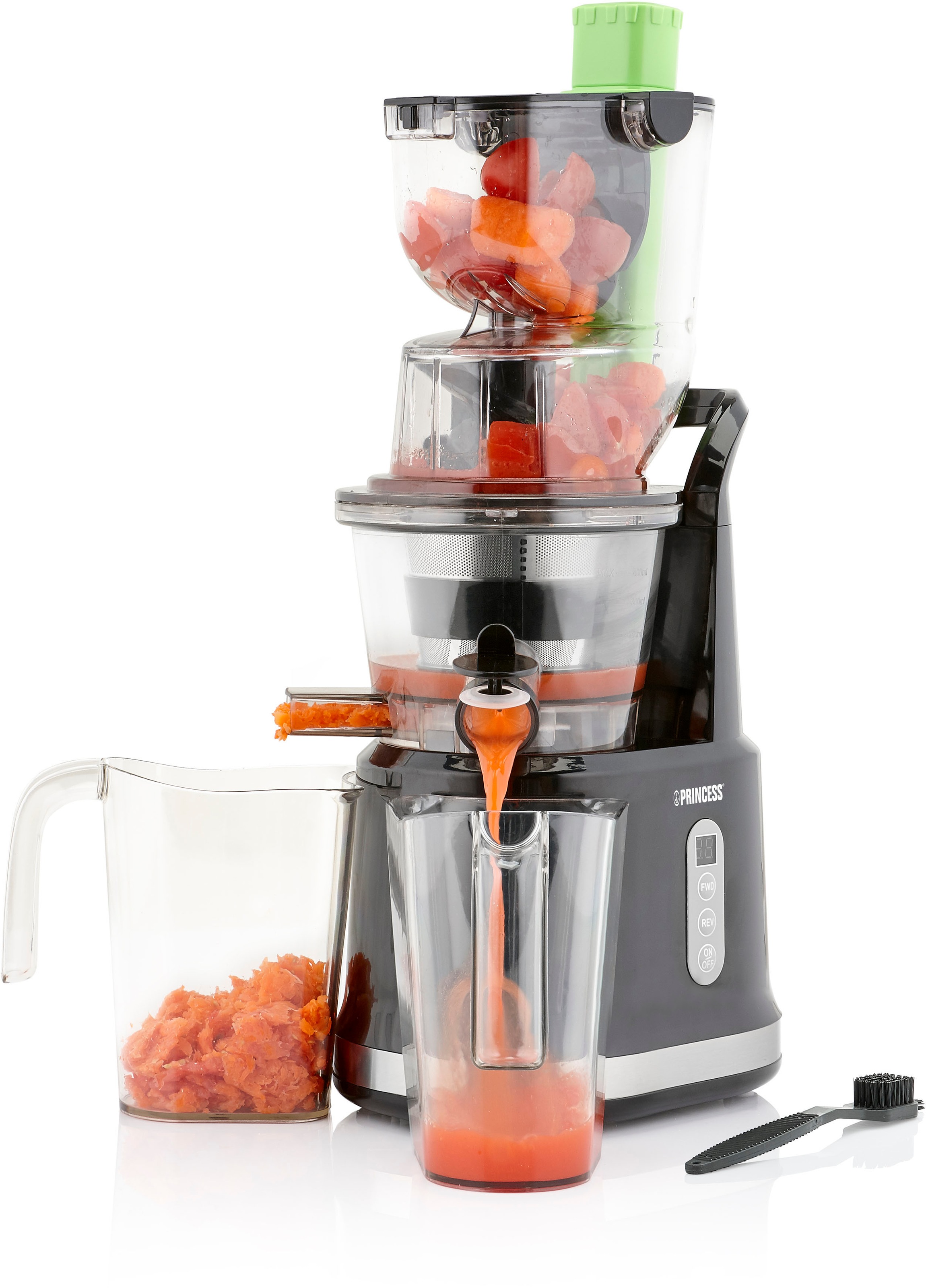 PRINCESS Entsafter »202045«, 200 W, Easy Fill Slow Juicer – Extra großer Fülltrichter – Hoher Saftertrag