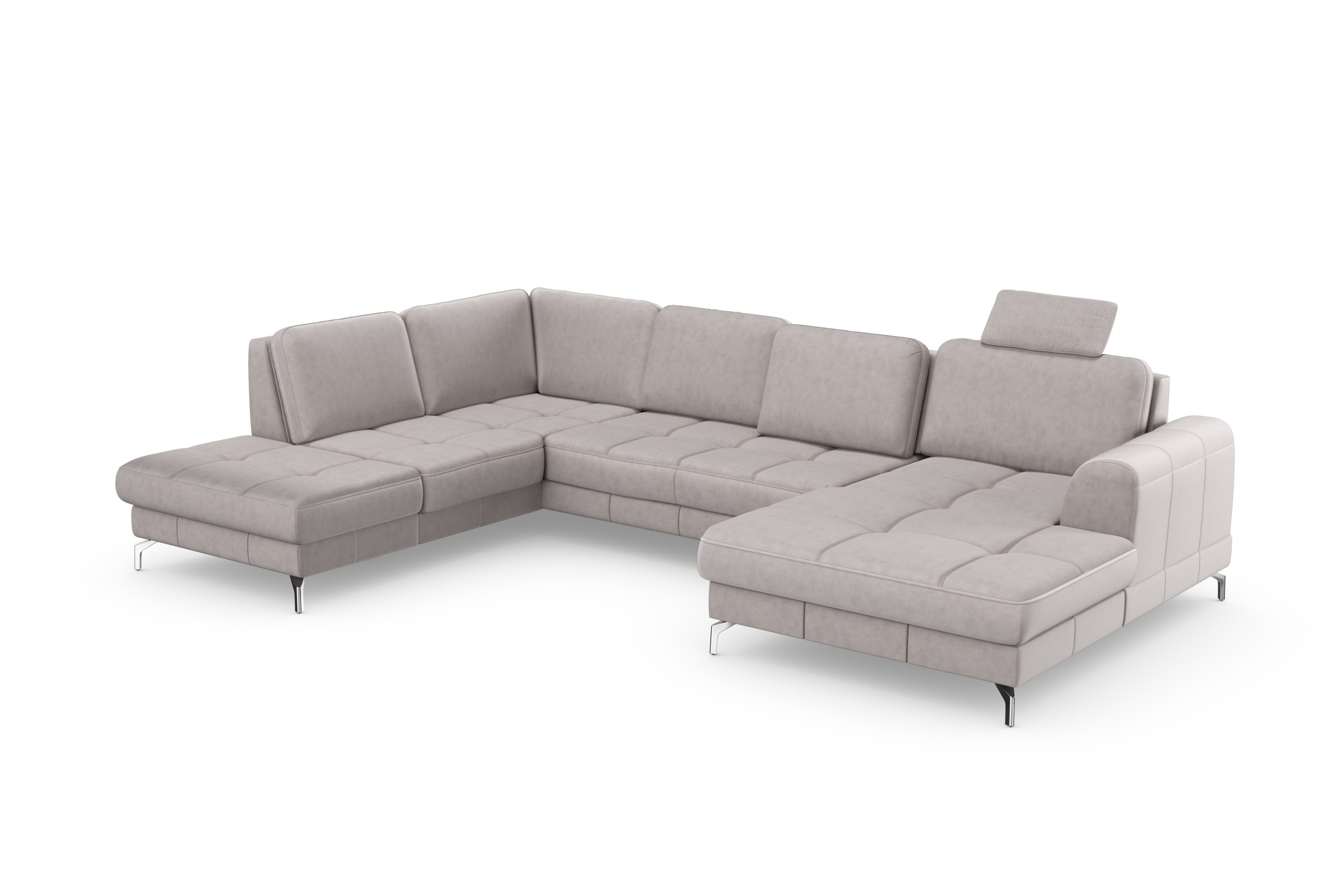 sit&more Wohnlandschaft »Bendigo U-Form«, inklusive Sitztiefenverstellung, Bodenfreiheit 12 cm, in 2 Fußfarben