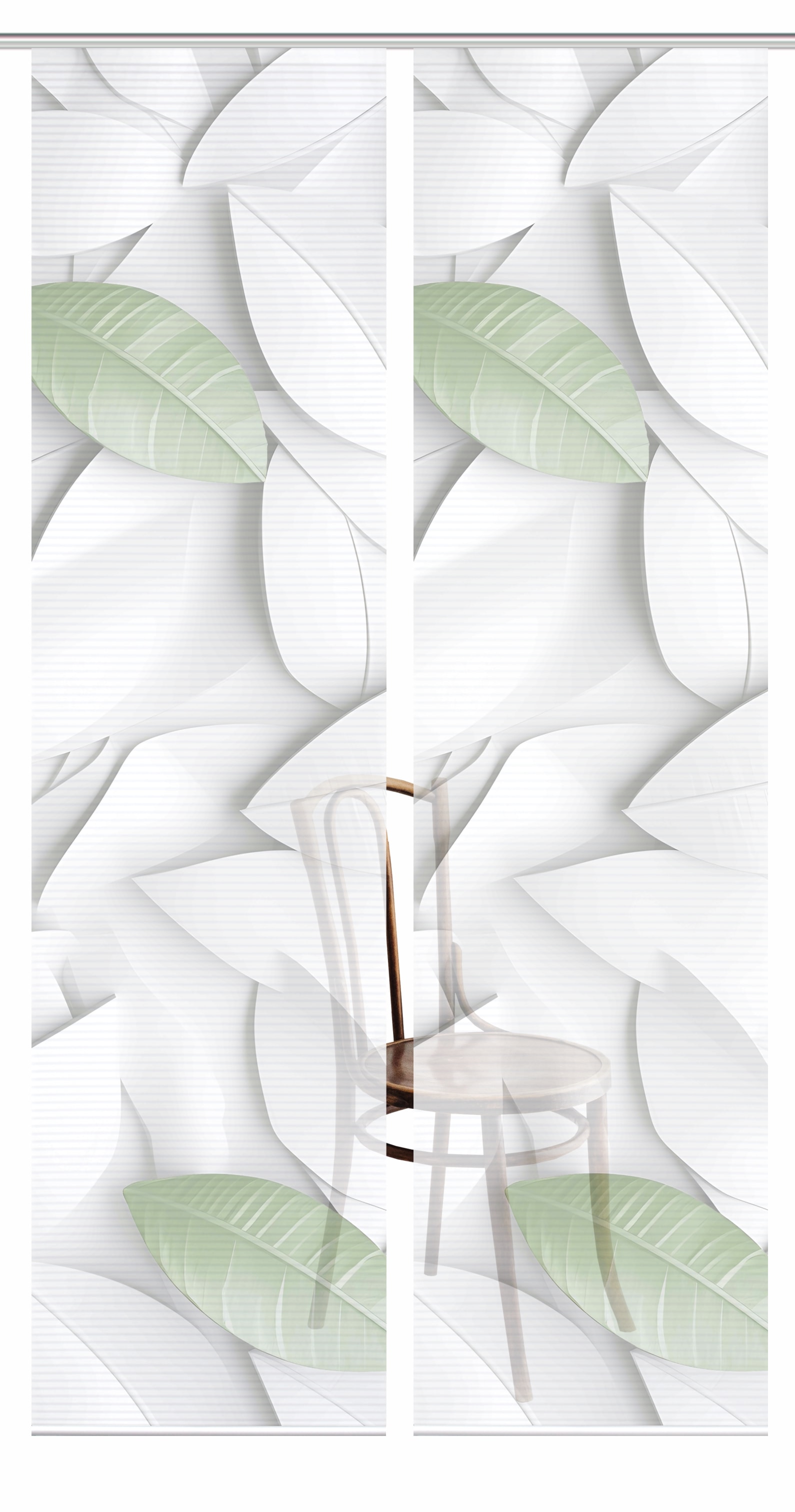 HOME in green Schiebegardine »LISON« Paneelwagen 2 Stk. tlg. SET DIGITALDRUCK,BAMBUSOPTIK RECYCELT