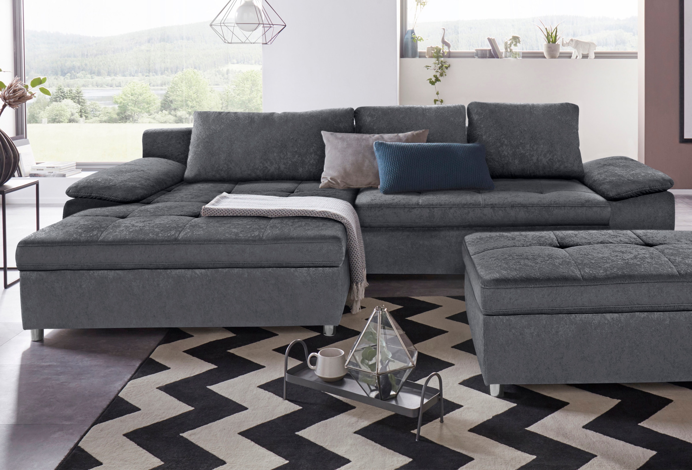 sit&more Ecksofa »Labene L-Form« wahlweise mit Bettfunktion und Bettkasten, günstig online kaufen