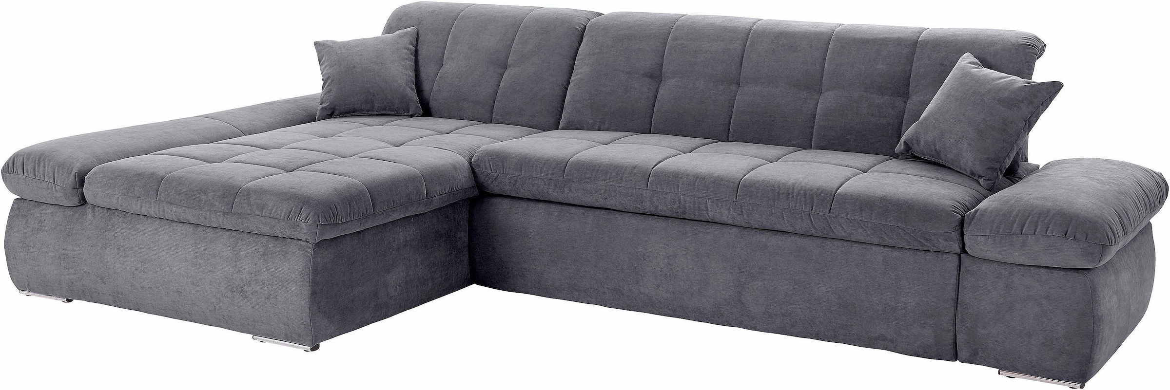 DOMO collection Ecksofa »NMoric XXL, B/T/H: 300/172/80cm, Revamierenabschluss L-Form«, wahlweise mit Bettfunktion und Armlehnverstel,lung