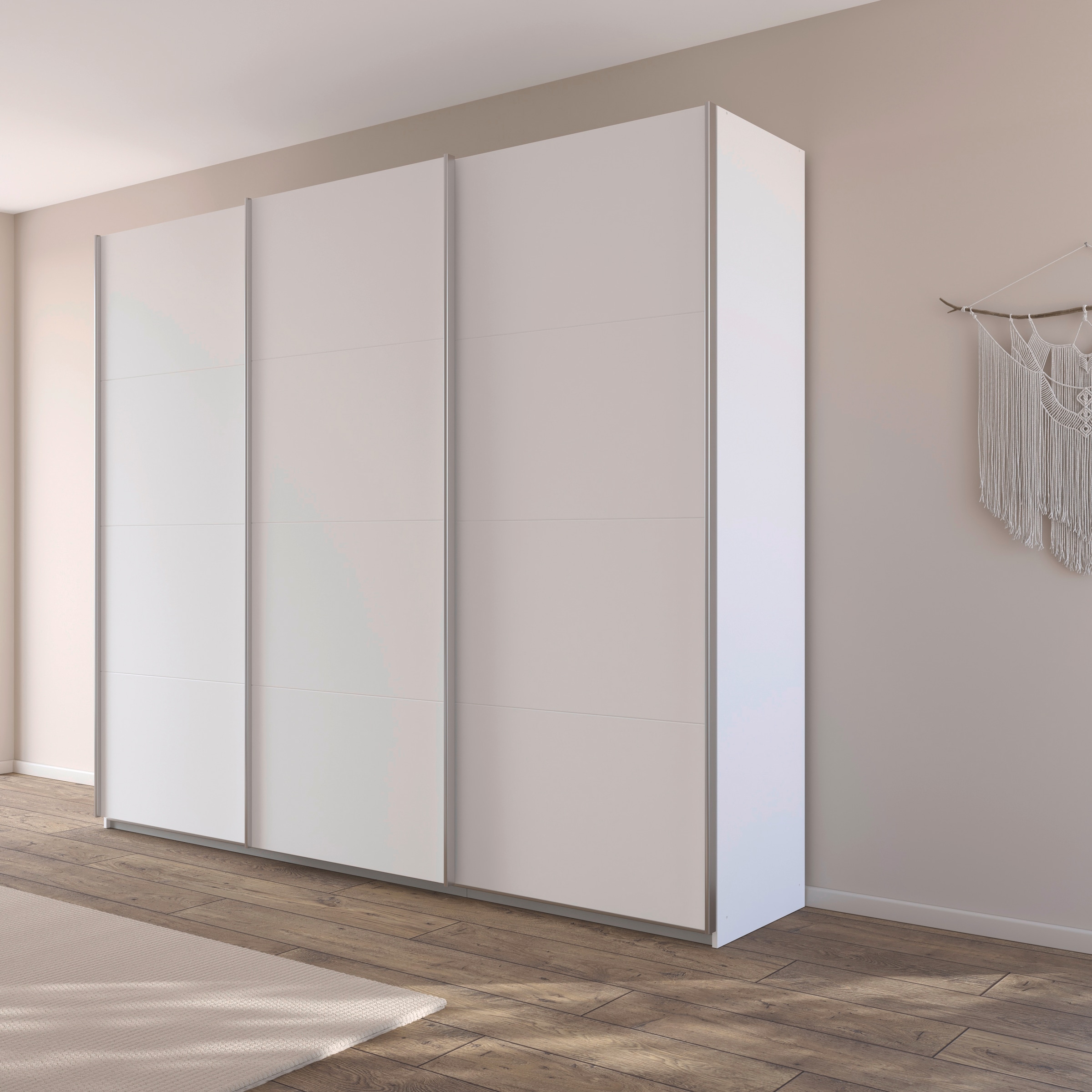 rauch Schwebetürenschrank »Kleiderschrank Schrank Garderobe AGORDO mit Dekor- oder Hochglanzfront«, (in zwei Griff-Farben), durchdachte Innenausstattung, in 4 Breiten und 2 Höhen MADE IN GERMANY