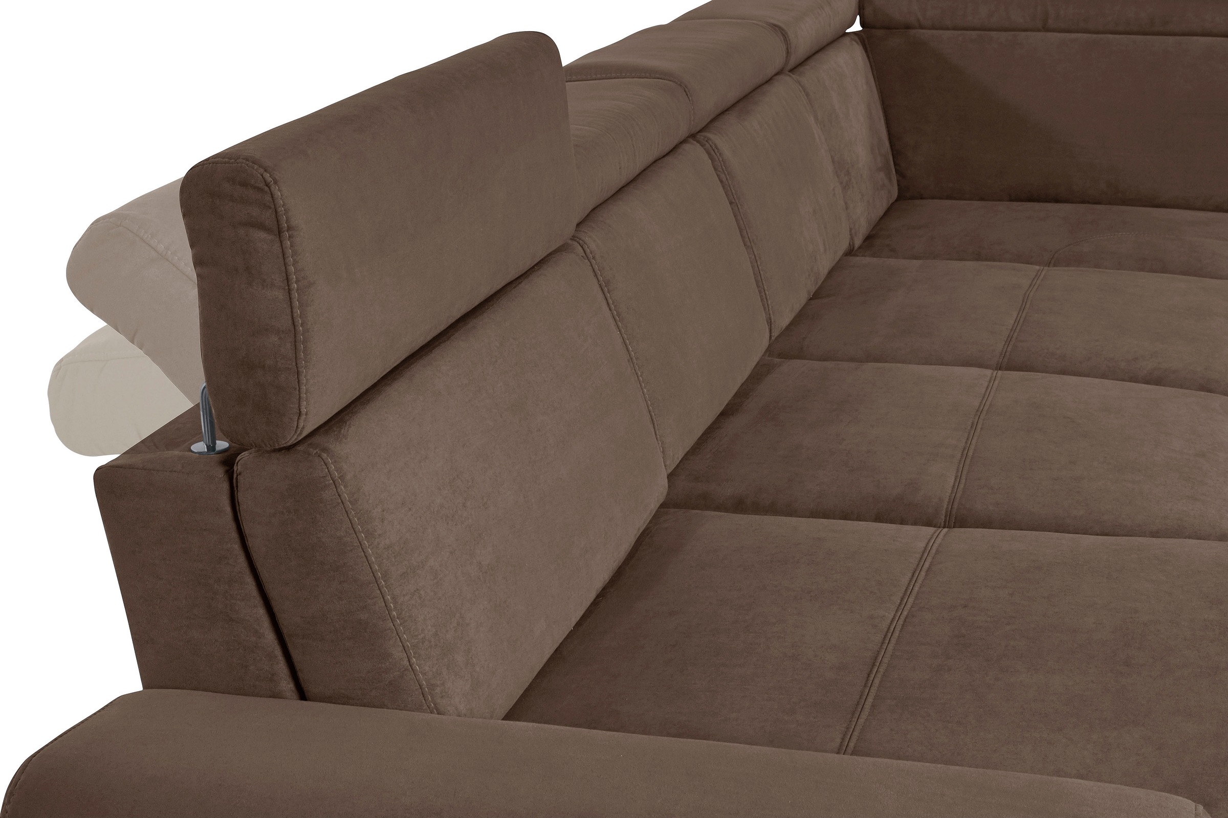 sit&more Wohnlandschaft »Gizeh U-Form«, 15 cm Fußhöhe, inklusive Sitztiefenverstellung und Kopfteilverstellung