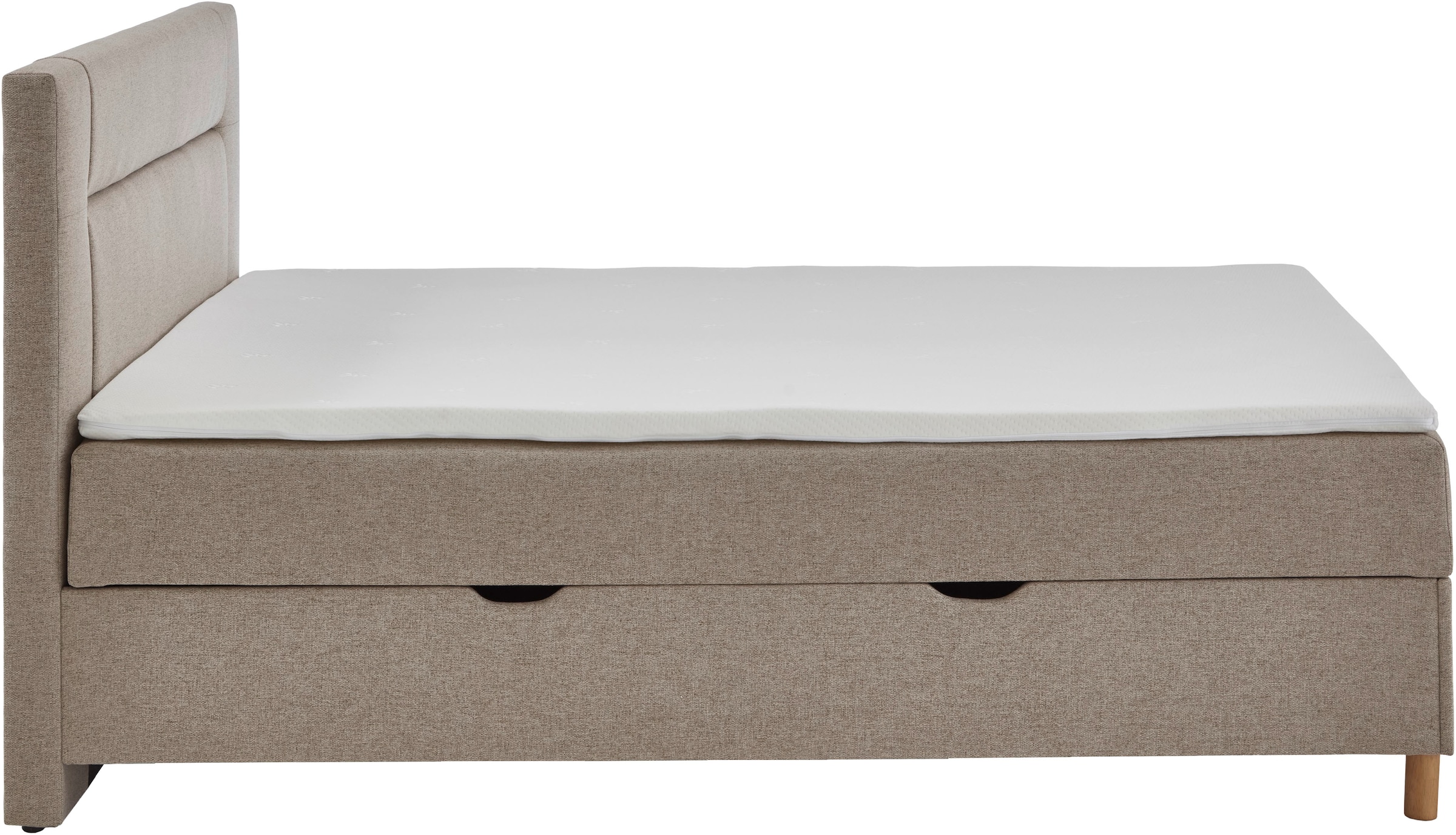 INOSIGN Boxbett »Escalon II, mit Bettkasten, inkl. Topper, mit Holzfüßen«, erhältlich in den Breiten 120x200cm und 180x200cm