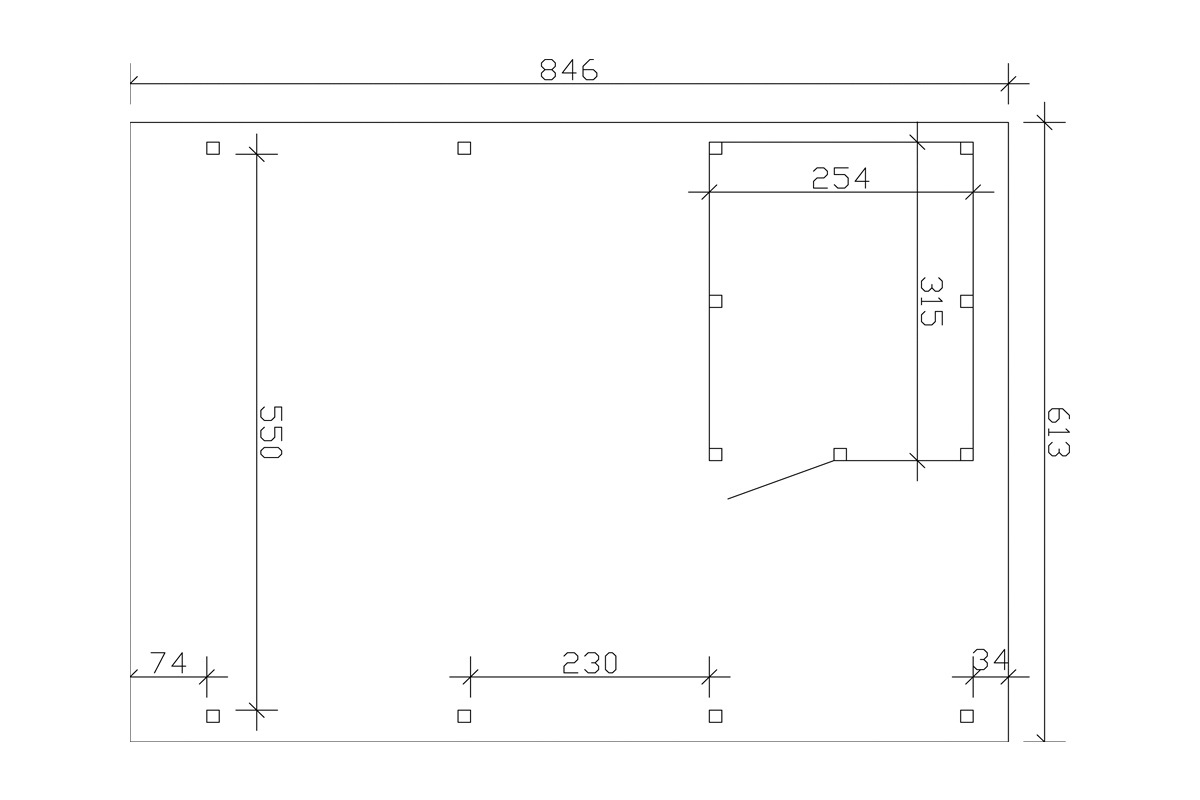 Skanholz Doppelcarport »Emsland«, Holz, 550 cm, weiß, mit Abstellraum, in versch. Farben