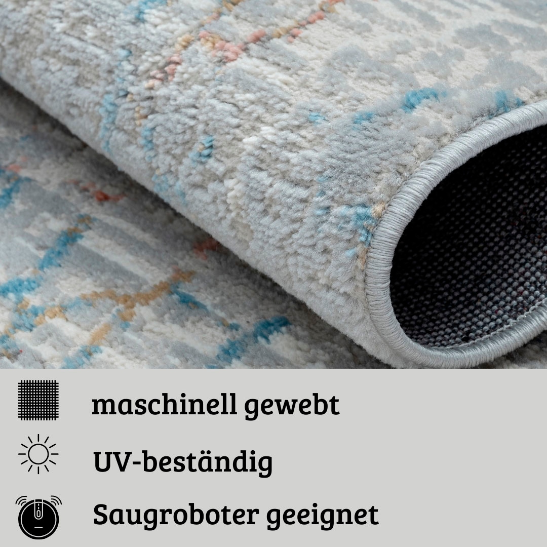 my home Teppich »Jaxyn«, rund, 8 mm Höhe, Kurzflor, modernes Design, pflegeleicht, Wohnzimmer