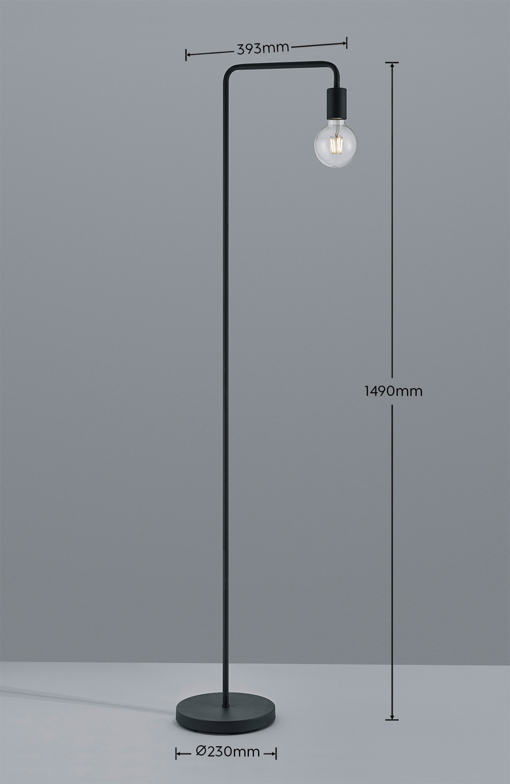 my home Stehlampe »Jill«, 1 flammig, Leuchtmittel E27 | ohne Leuchtmittel